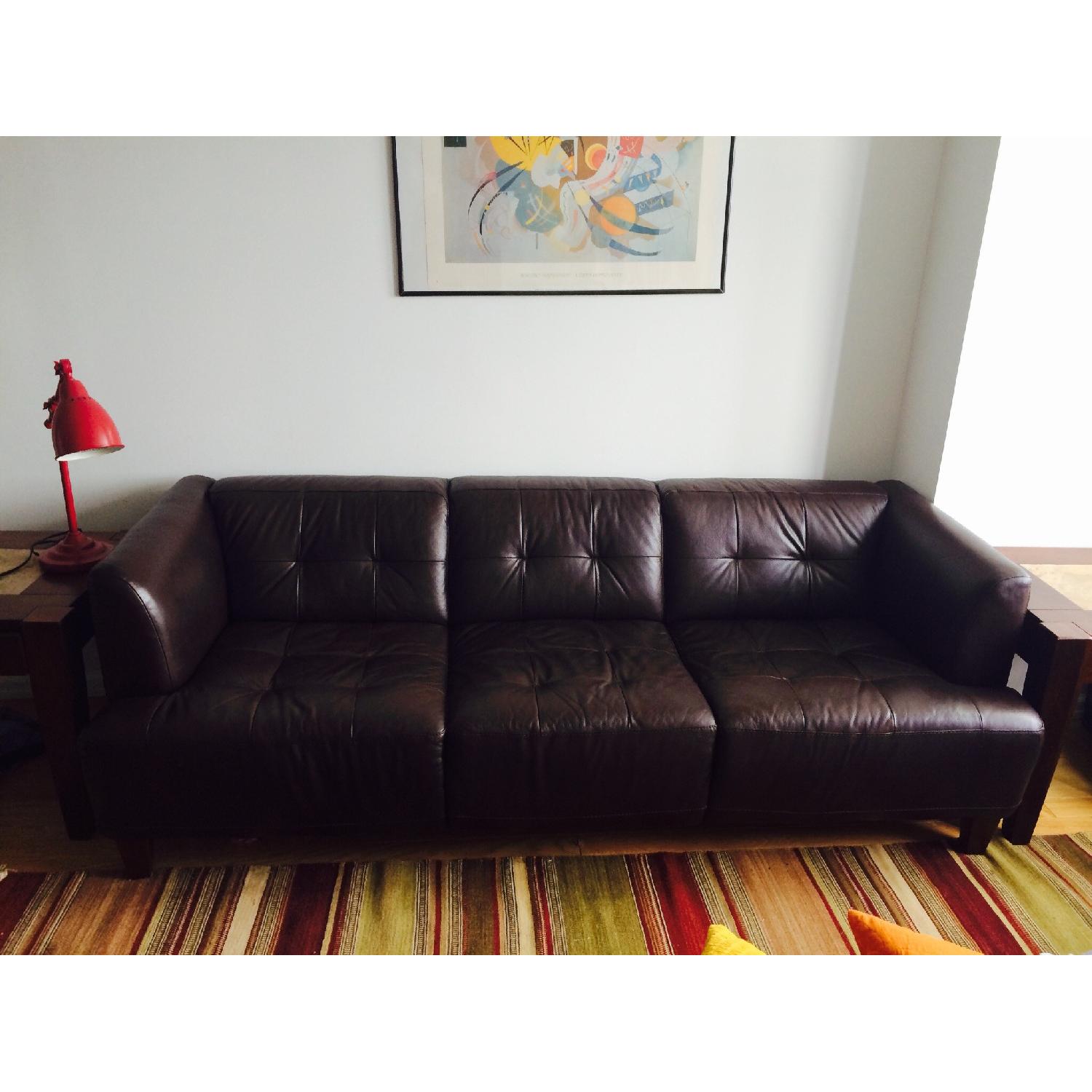 Macy's Leather Sofa - image-1