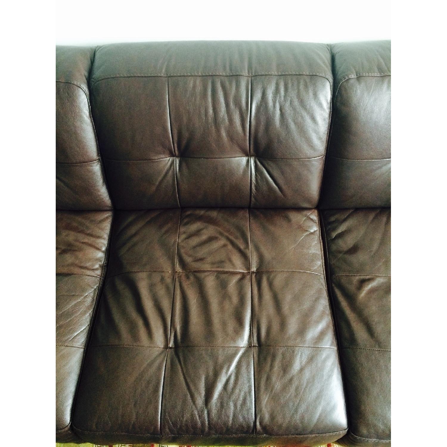 Macy's Leather Sofa - image-5