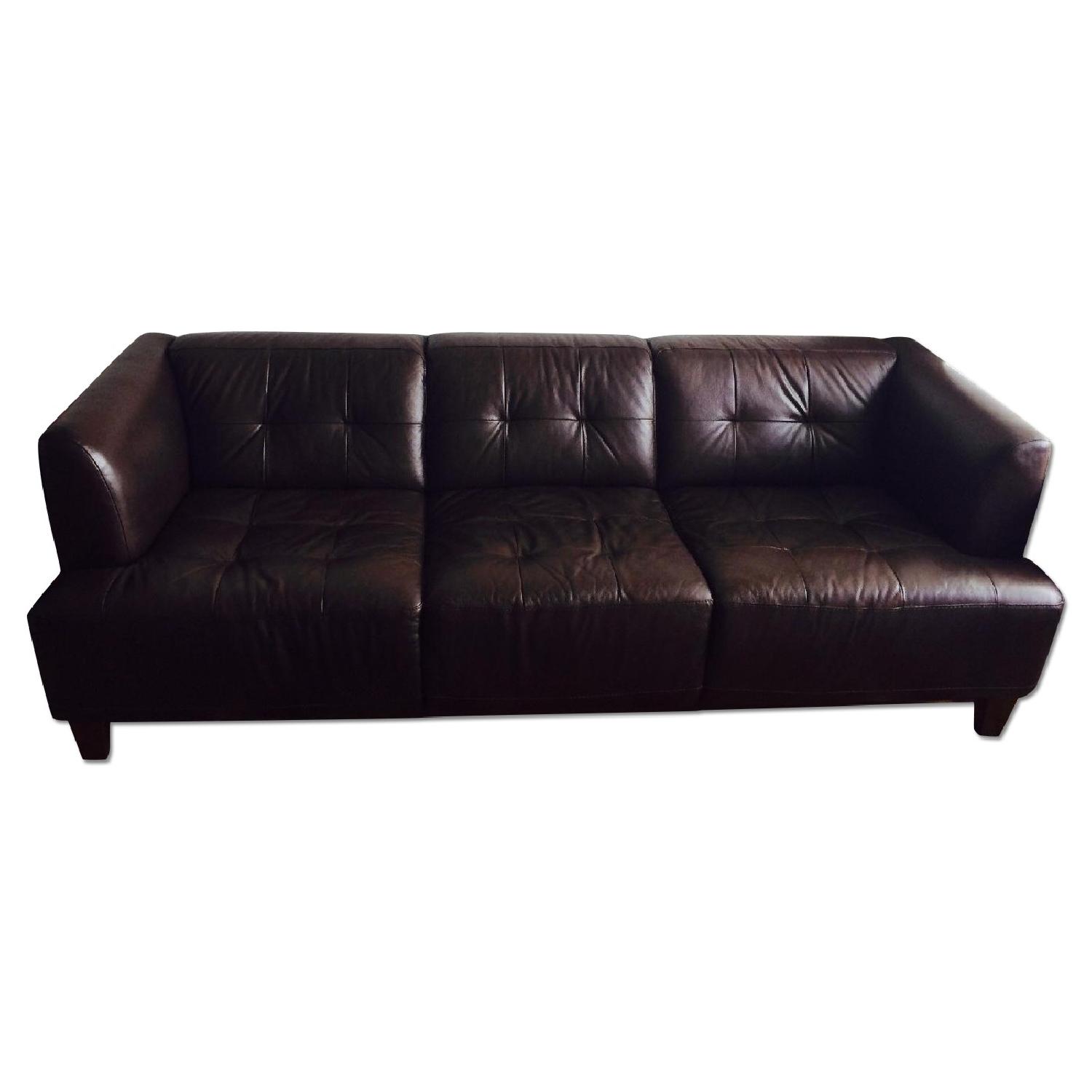 Macy's Leather Sofa - image-0
