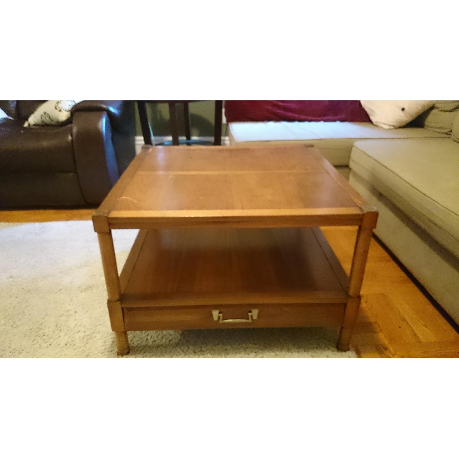 Rustic Antique Real Wood Coffee Table - image-1