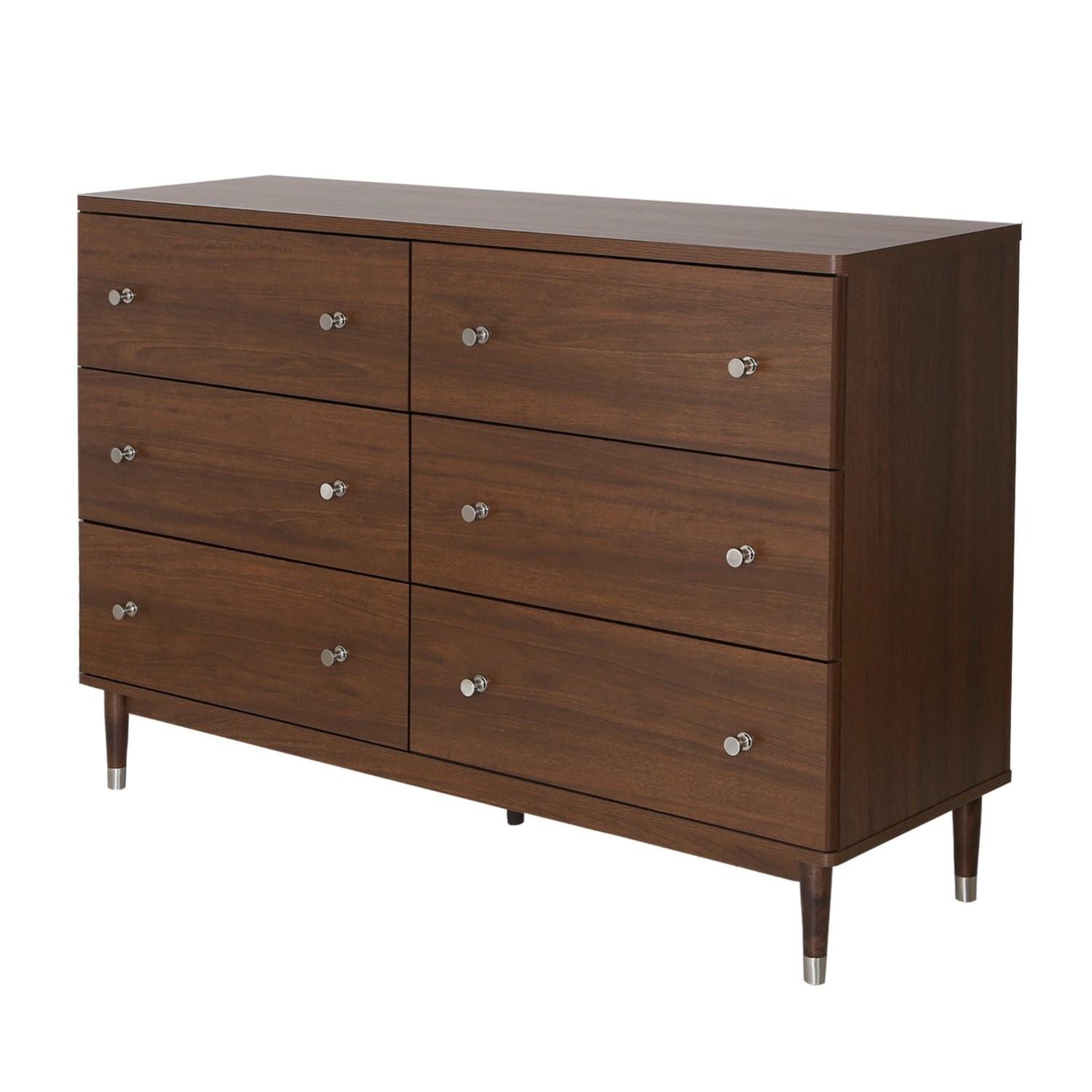 South Shore Furniture 6 Drawer Double Dresser in Brown Walnut - image-1