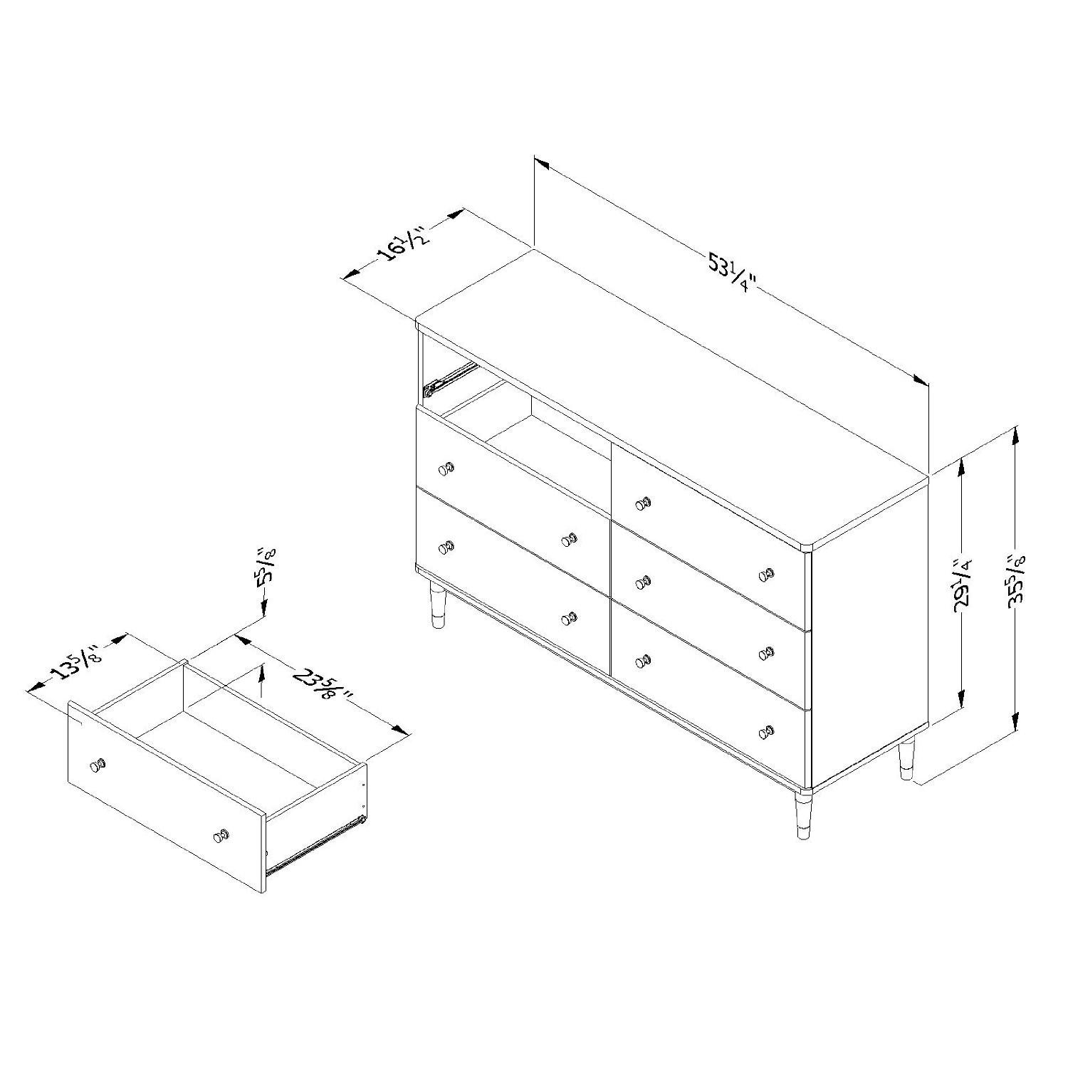 South Shore Furniture 6 Drawer Double Dresser in Brown Walnut - image-7