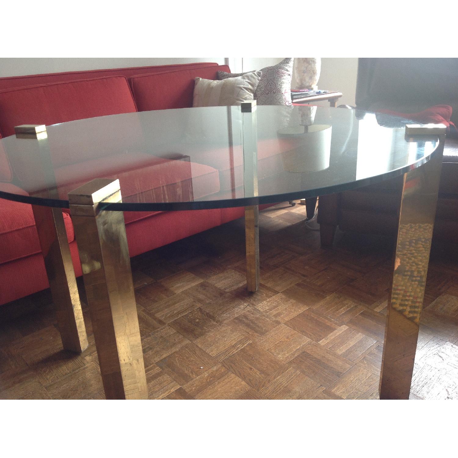 A Parable's Tail Brass and Glass Dining Room Table - image-2
