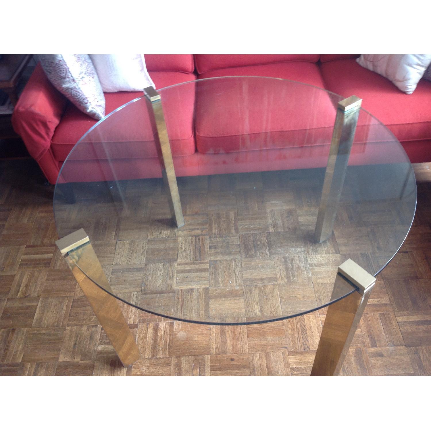 A Parable's Tail Brass and Glass Dining Room Table - image-3