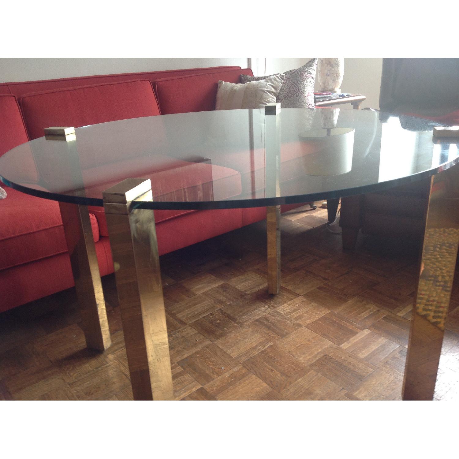 A Parable's Tail Brass and Glass Dining Room Table - image-4