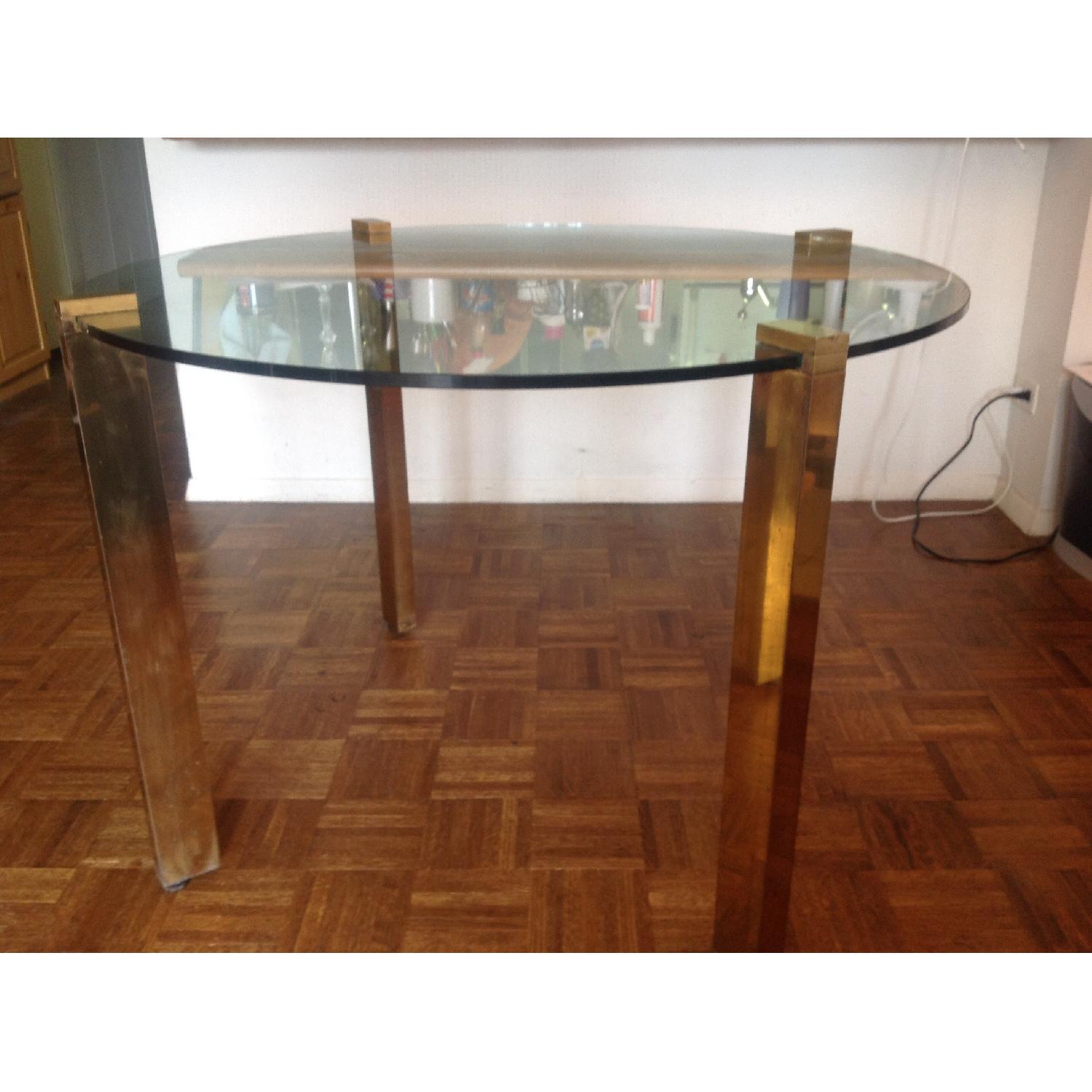 A Parable's Tail Brass and Glass Dining Room Table - image-5
