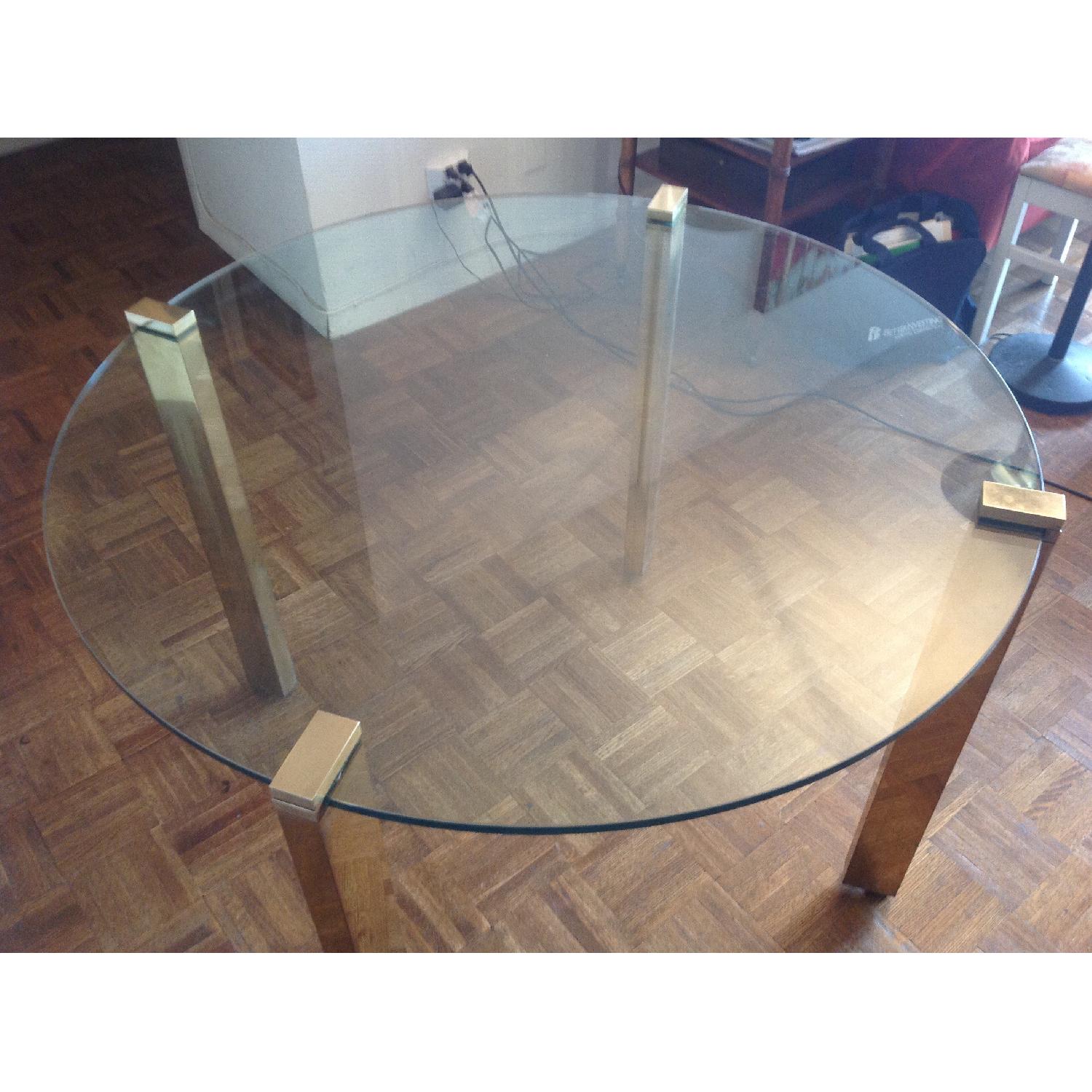 A Parable's Tail Brass and Glass Dining Room Table - image-9