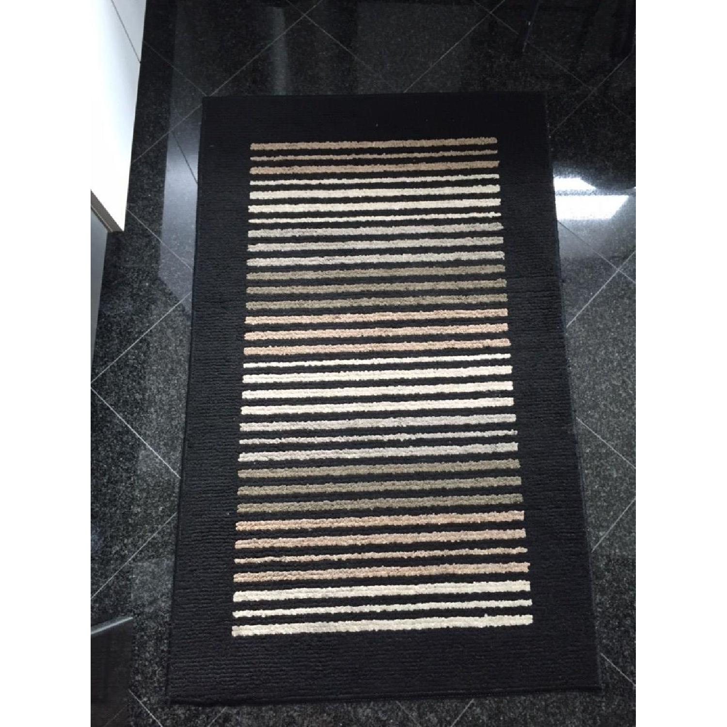 Black and White Striped Rug - image-2