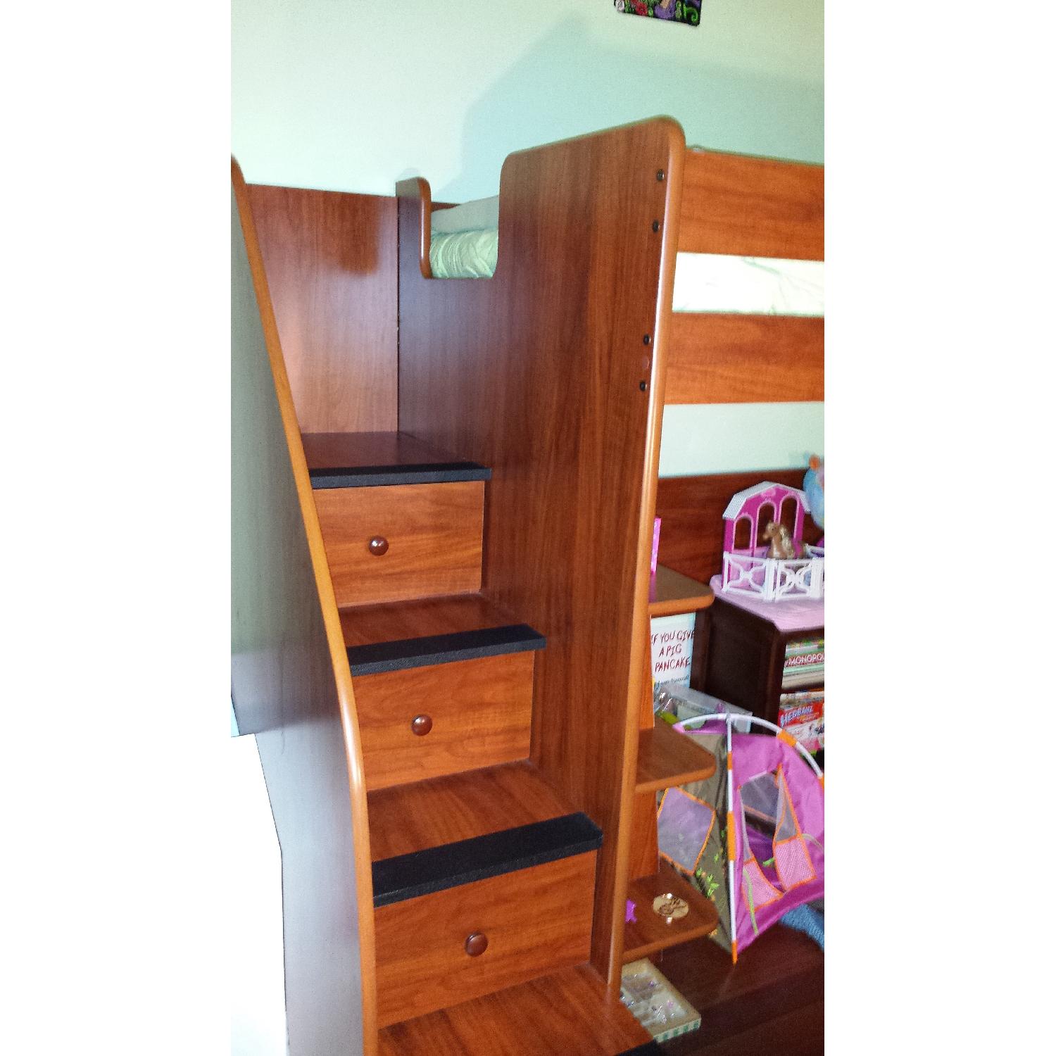Berg Furniture Twin Loft Bed with Stairs & Storage - image-1