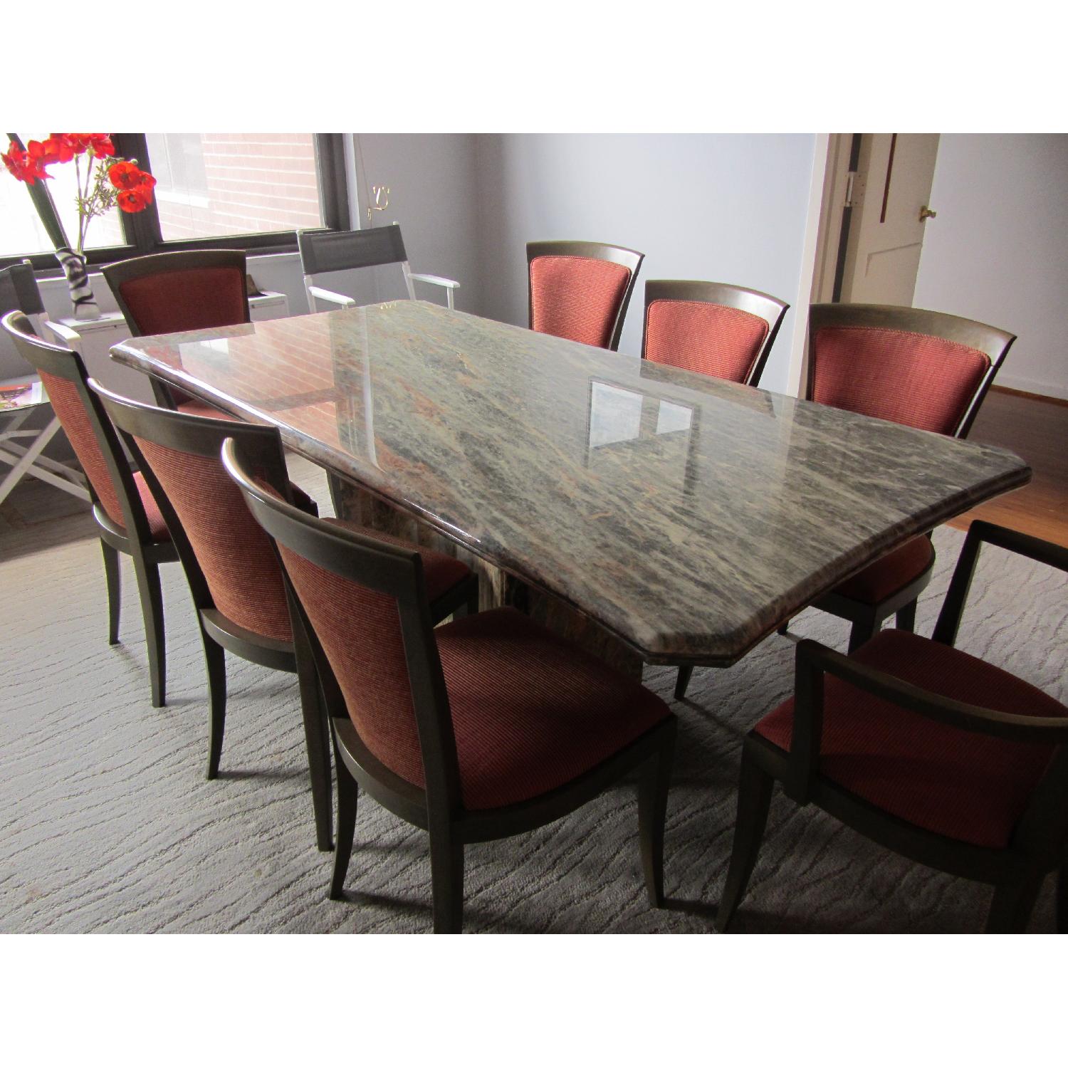 Striated Marble Dining Table - image-1