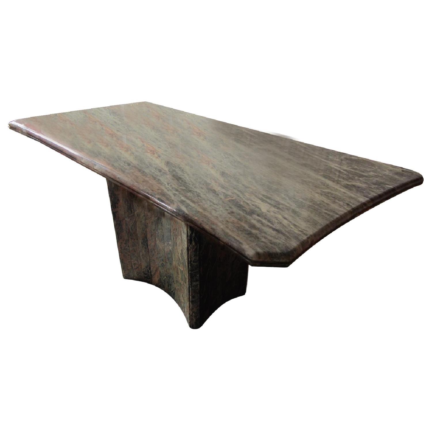 Striated Marble Dining Table - image-0