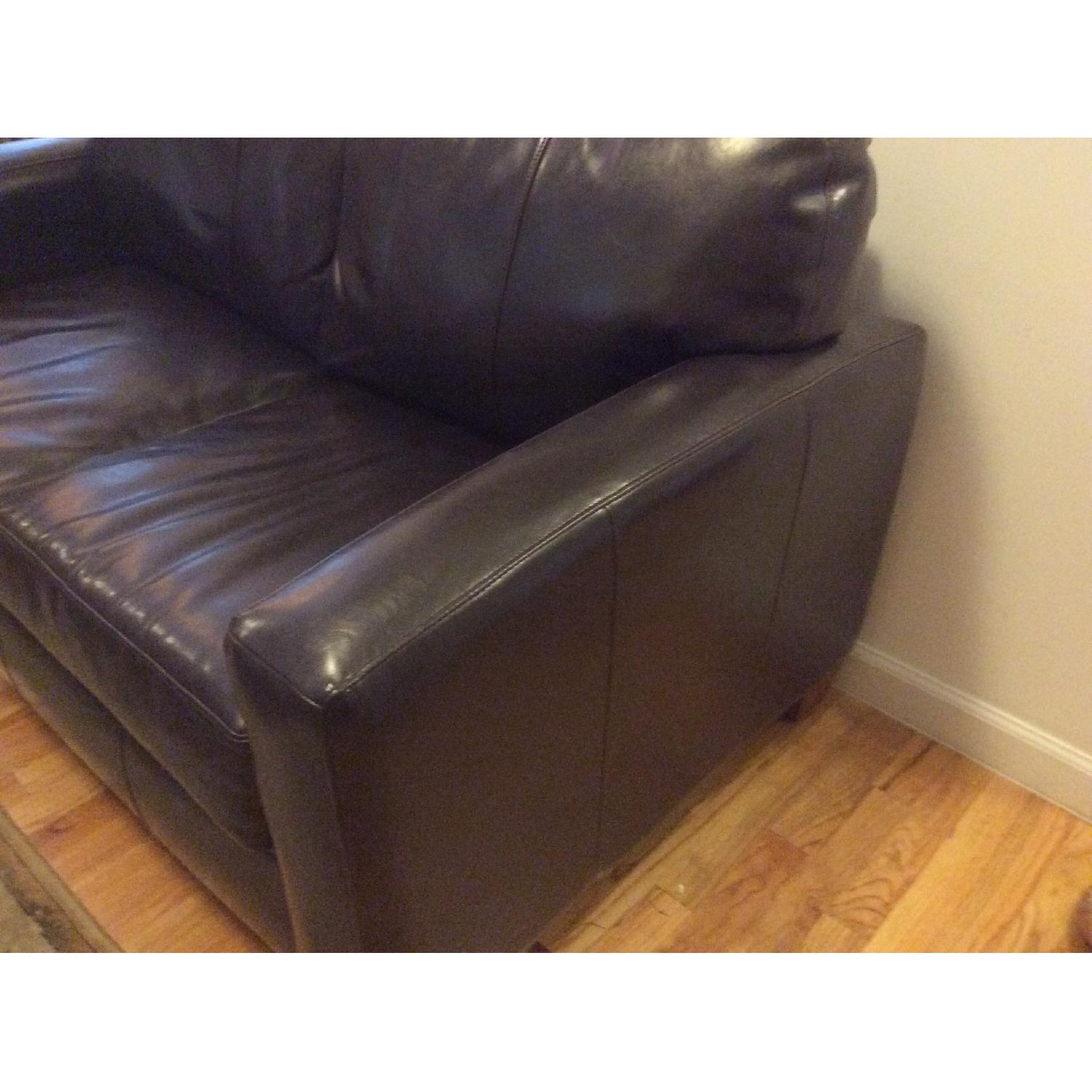 Jennifer Leather Brown Leather Sleeper Sofa - image-3