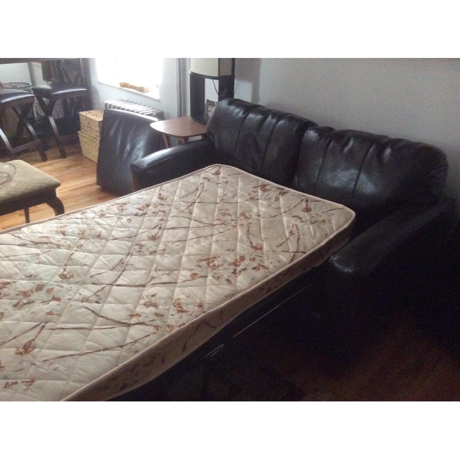 Jennifer Leather Brown Leather Sleeper Sofa - image-7