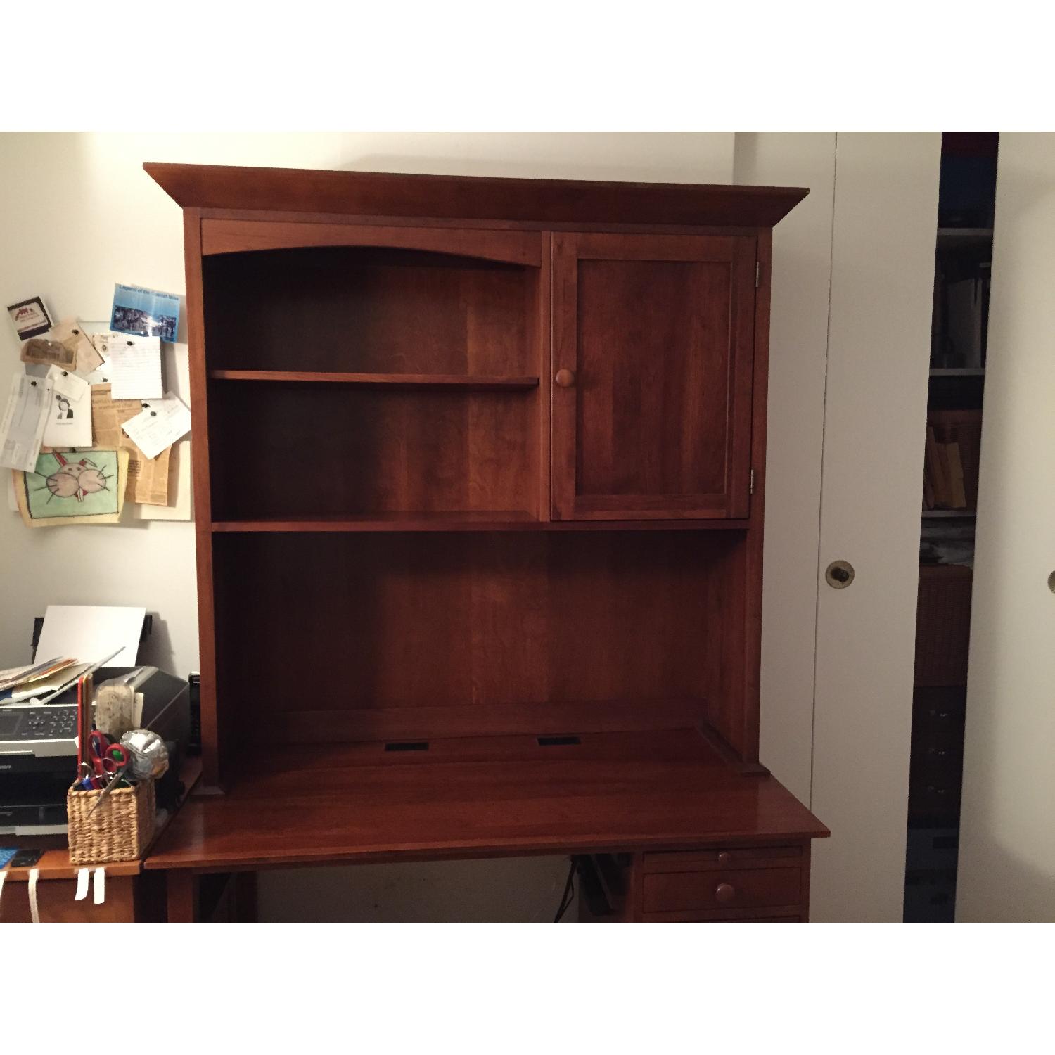 Ethan Allen Solid Cherry Computer Desk and Hutch - image-4