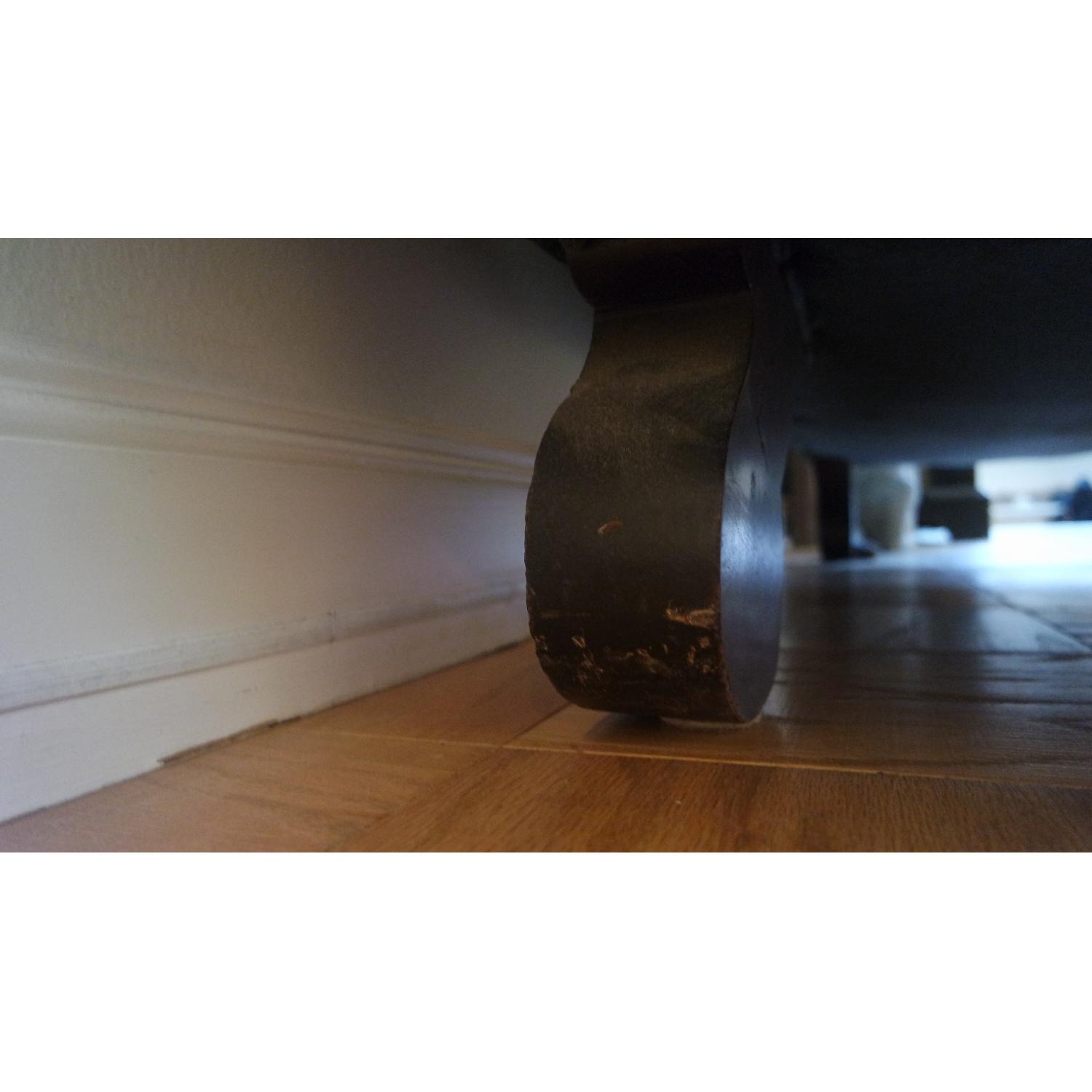 Antique Green Velvet Settee - image-5