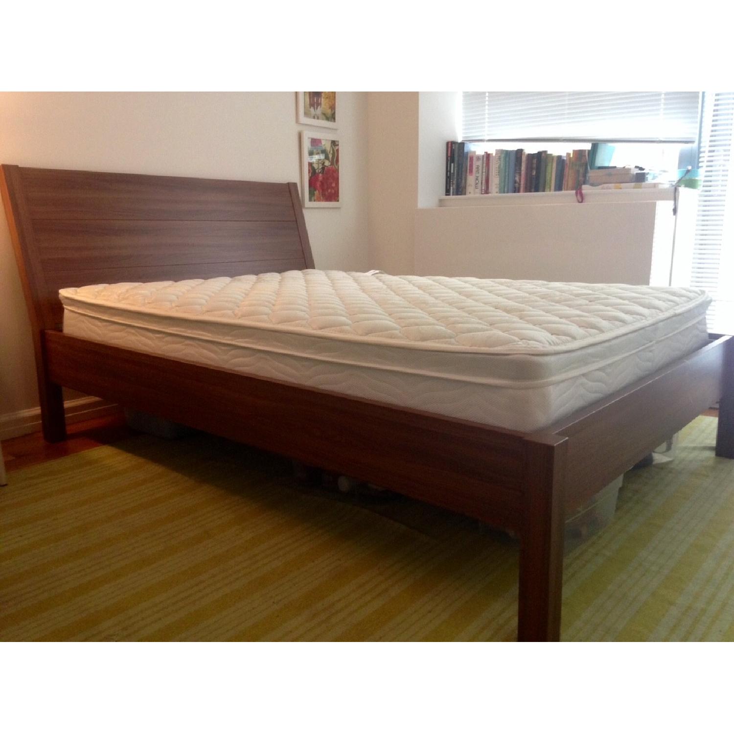 Ikea Nyvoll Full Size Brown Bed - image-1
