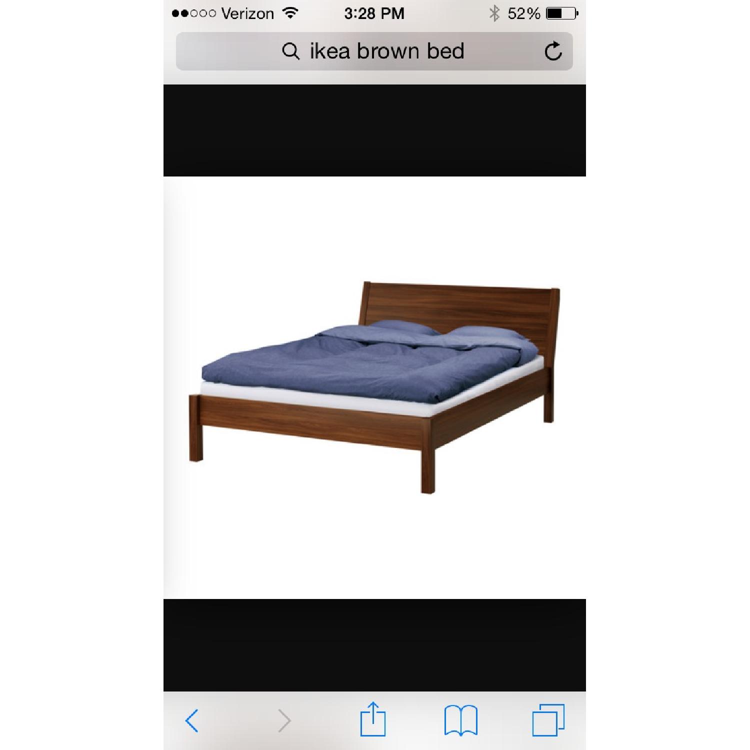 Ikea Nyvoll Full Size Brown Bed - image-2