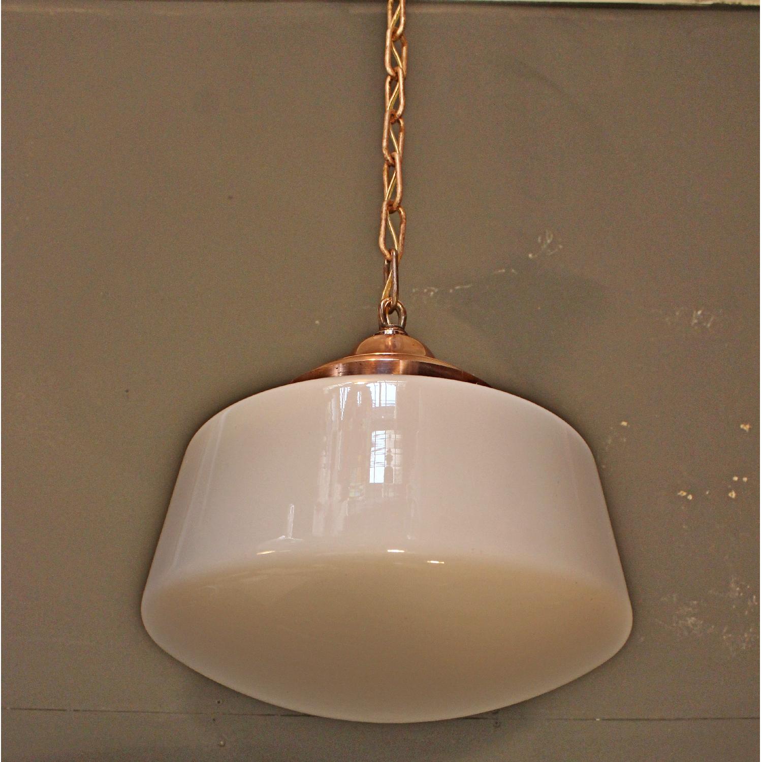 Vintage Copper Schoolhouse Pendant Light AptDeco