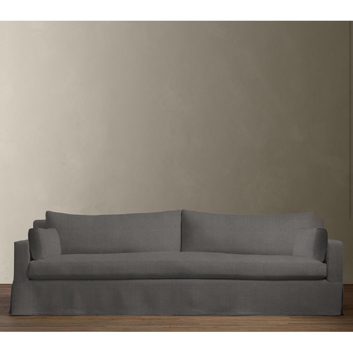 Restoration Hardware Luxe Belgian Track Arm Slipcovered Sofa in Fog - image-1