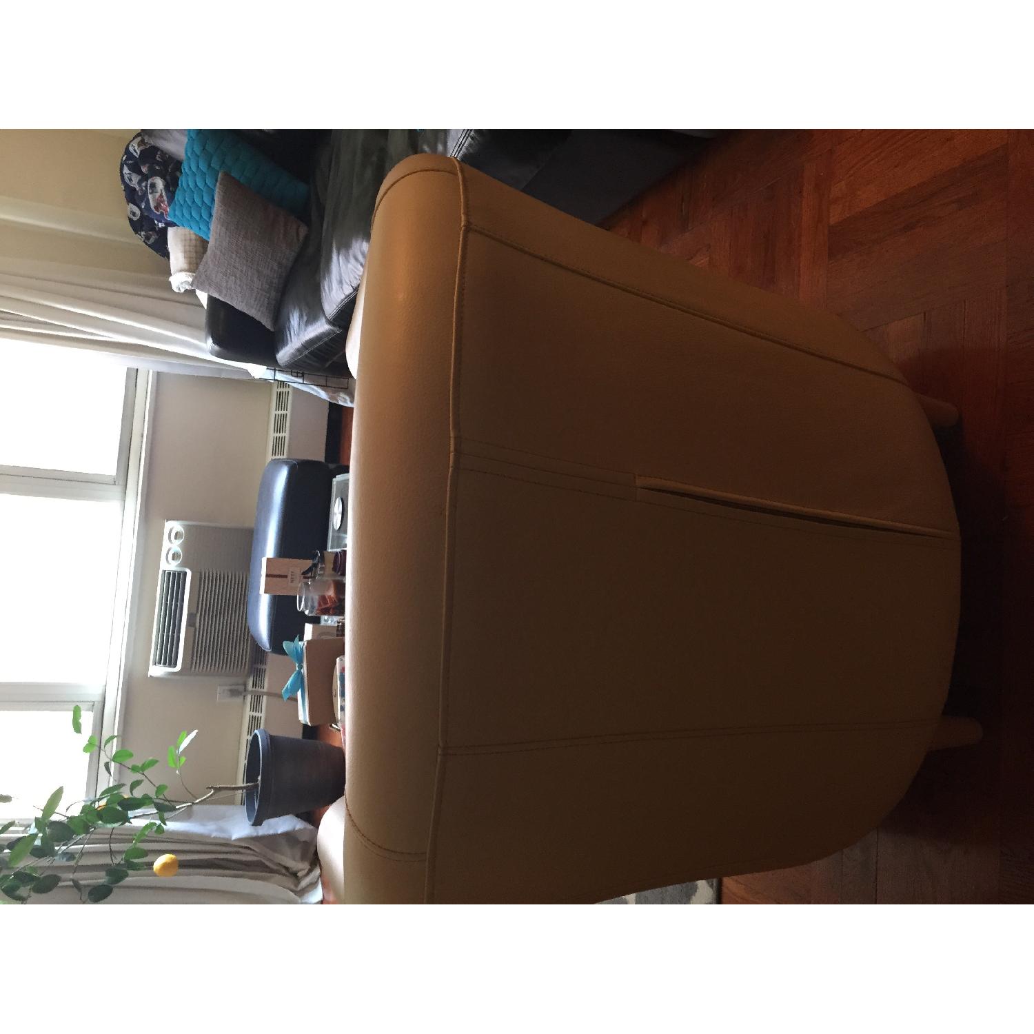 Ikea White Leather Club Chairs - Pair - image-3