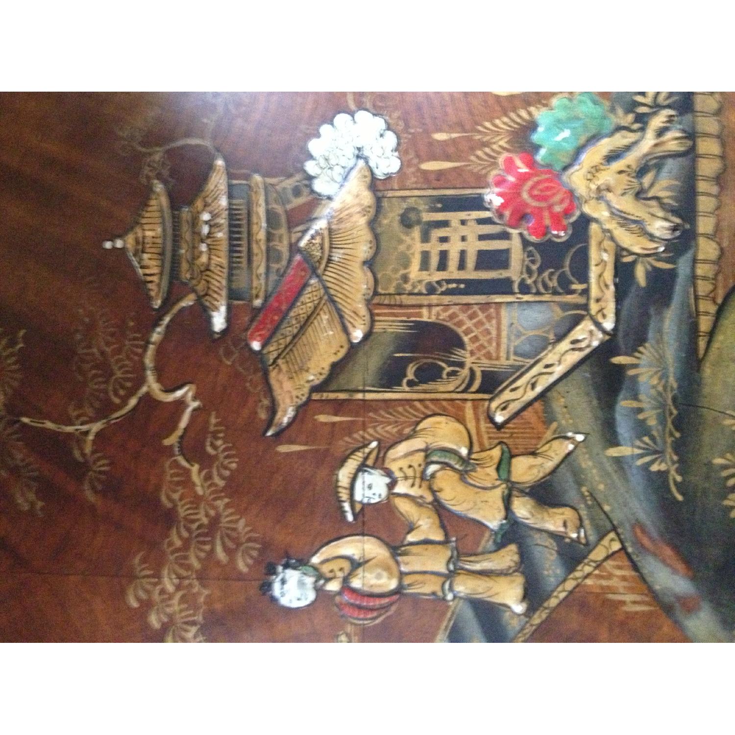 Vintage Chinoiserie Asian Hand Painted Low Table - image-4