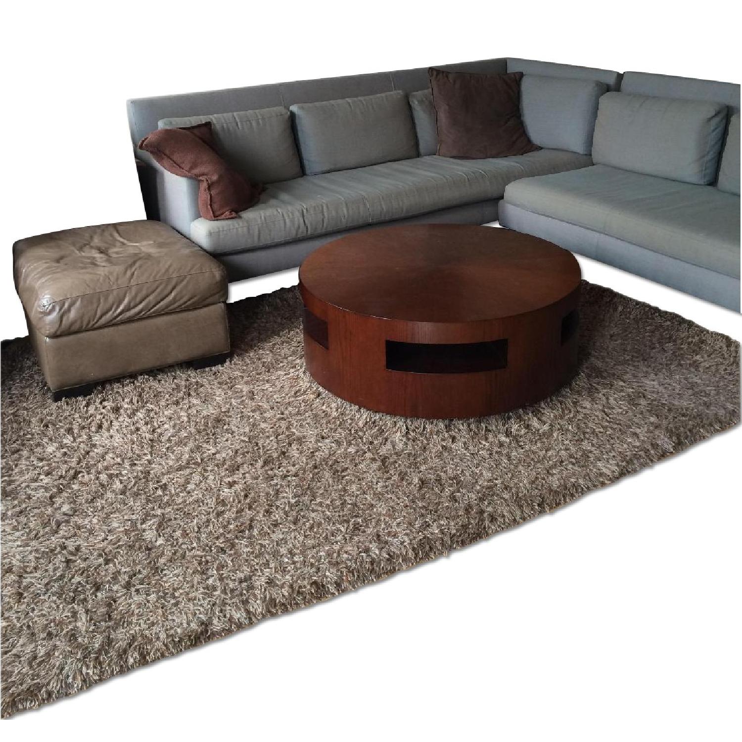 Crate & Barrel Zia Latte Shag Rug AptDeco