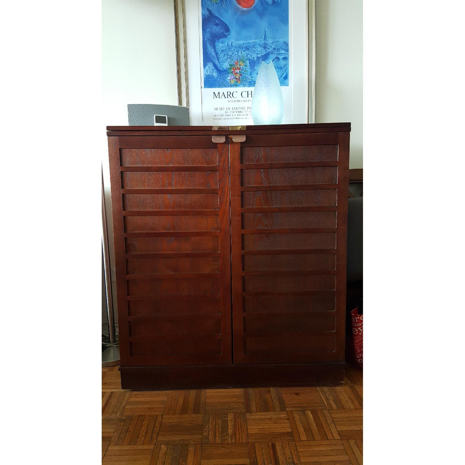 Crate & Barrel Steamer Bar Cabinet - image-1