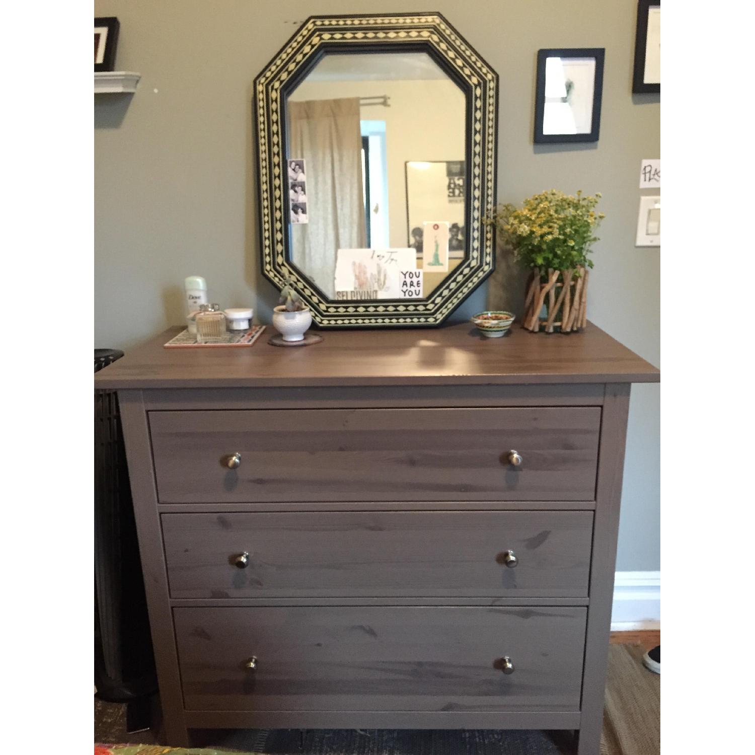 Ikea Grey-Brown 3 Drawer Dresser - image-1