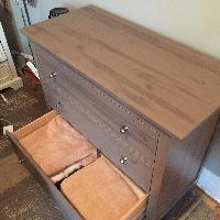 Ikea Grey-Brown 3 Drawer Dresser - AptDeco