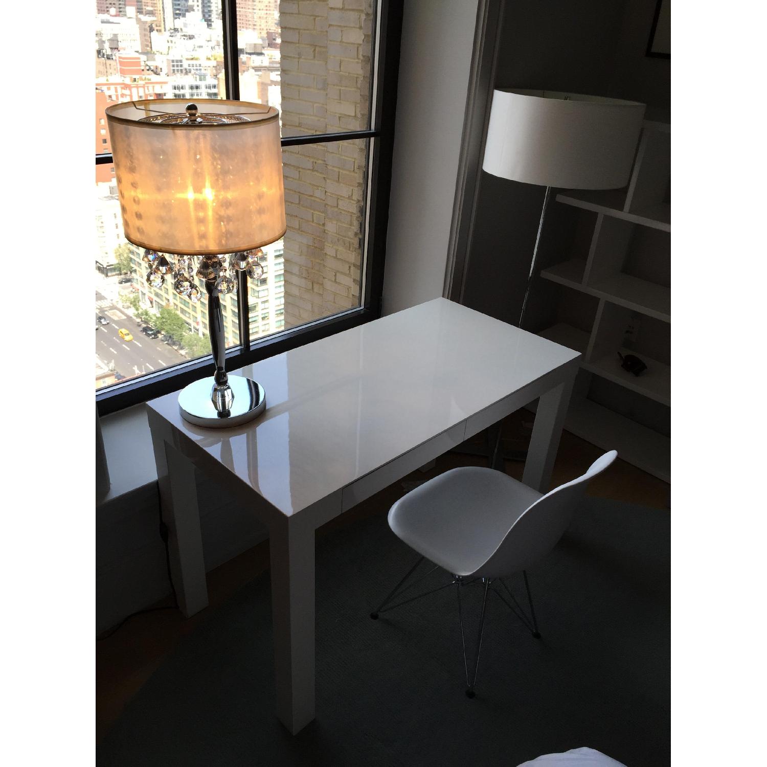 CB2 Runway White Lacquer Desk - image-2