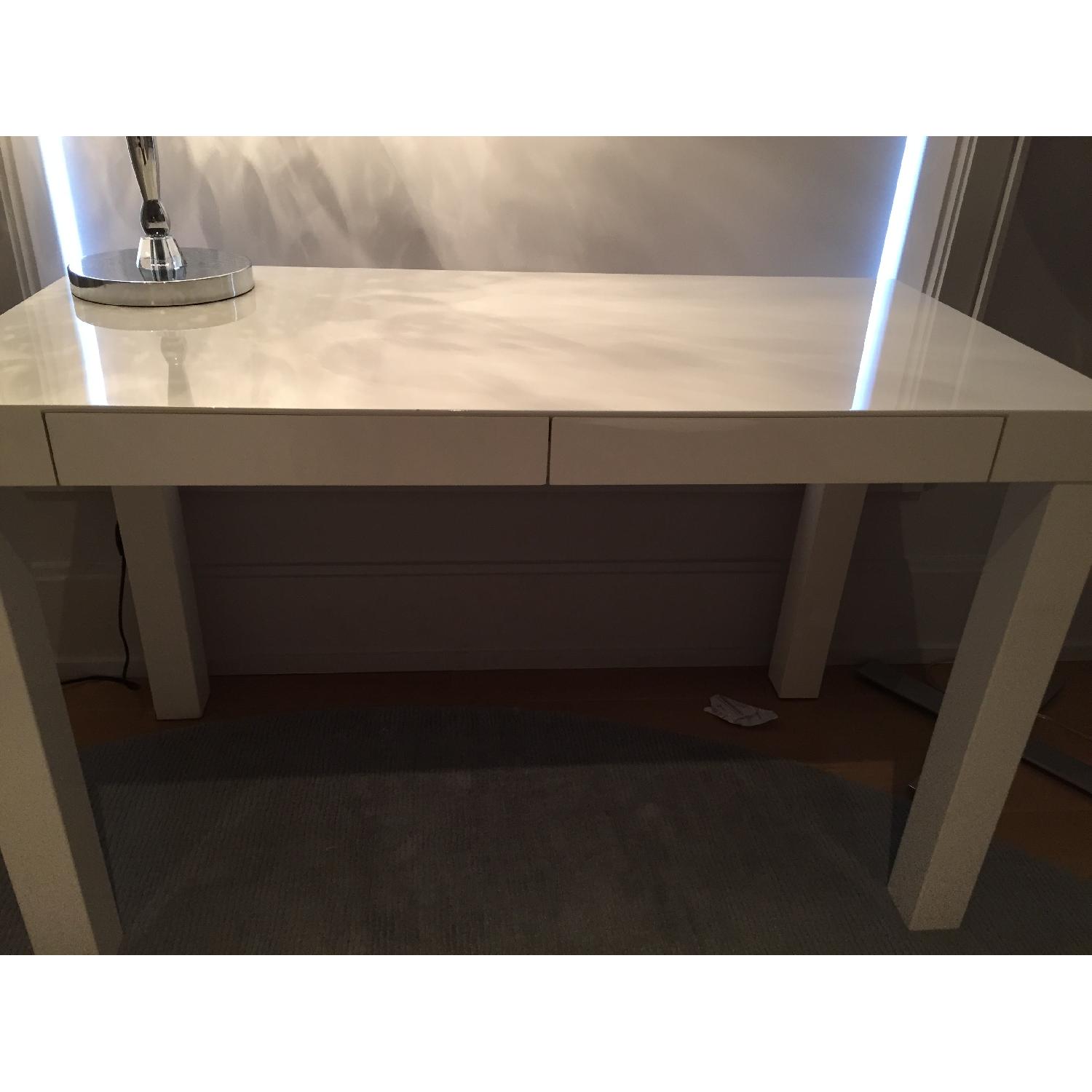 CB2 Runway White Lacquer Desk - image-4
