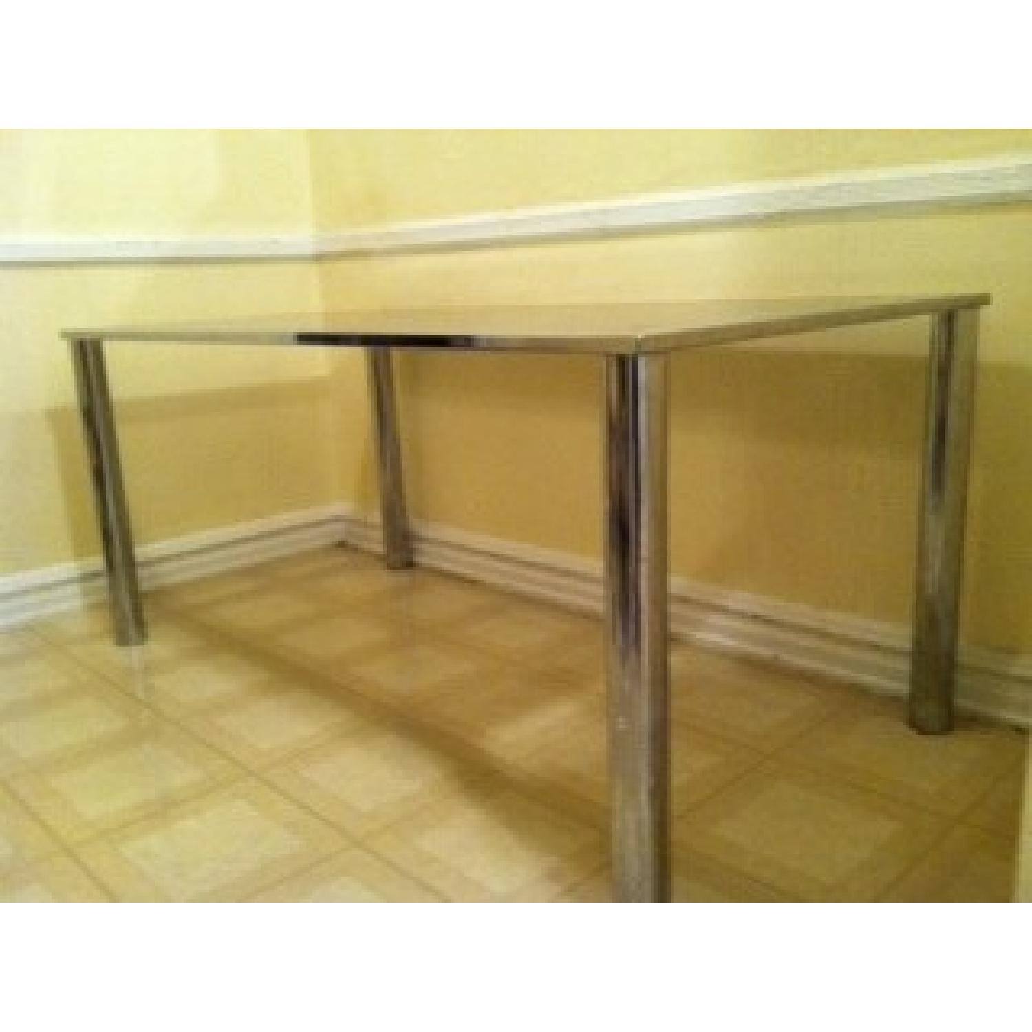 Bloomingdale's Glass Dining Table AptDeco
