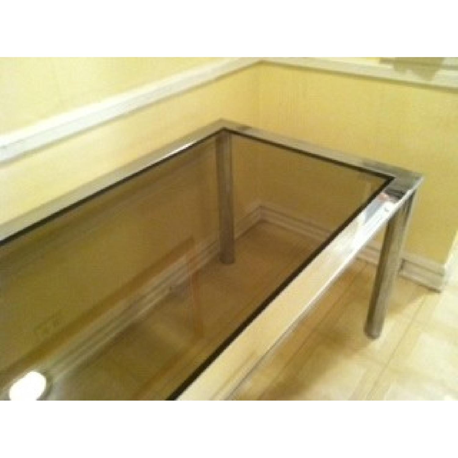 Bloomingdale's Glass Dining Table AptDeco