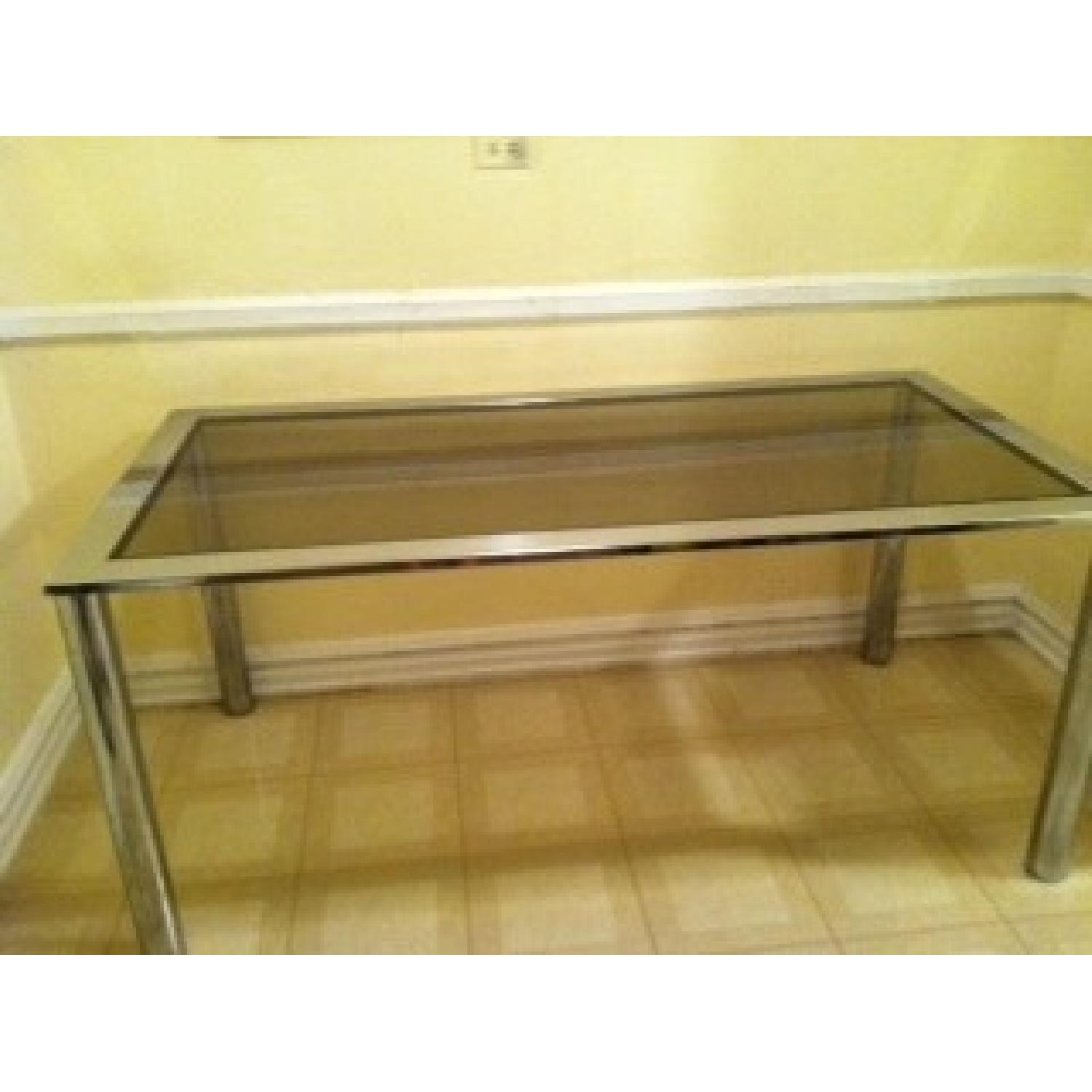 Bloomingdale's Glass Dining Table AptDeco