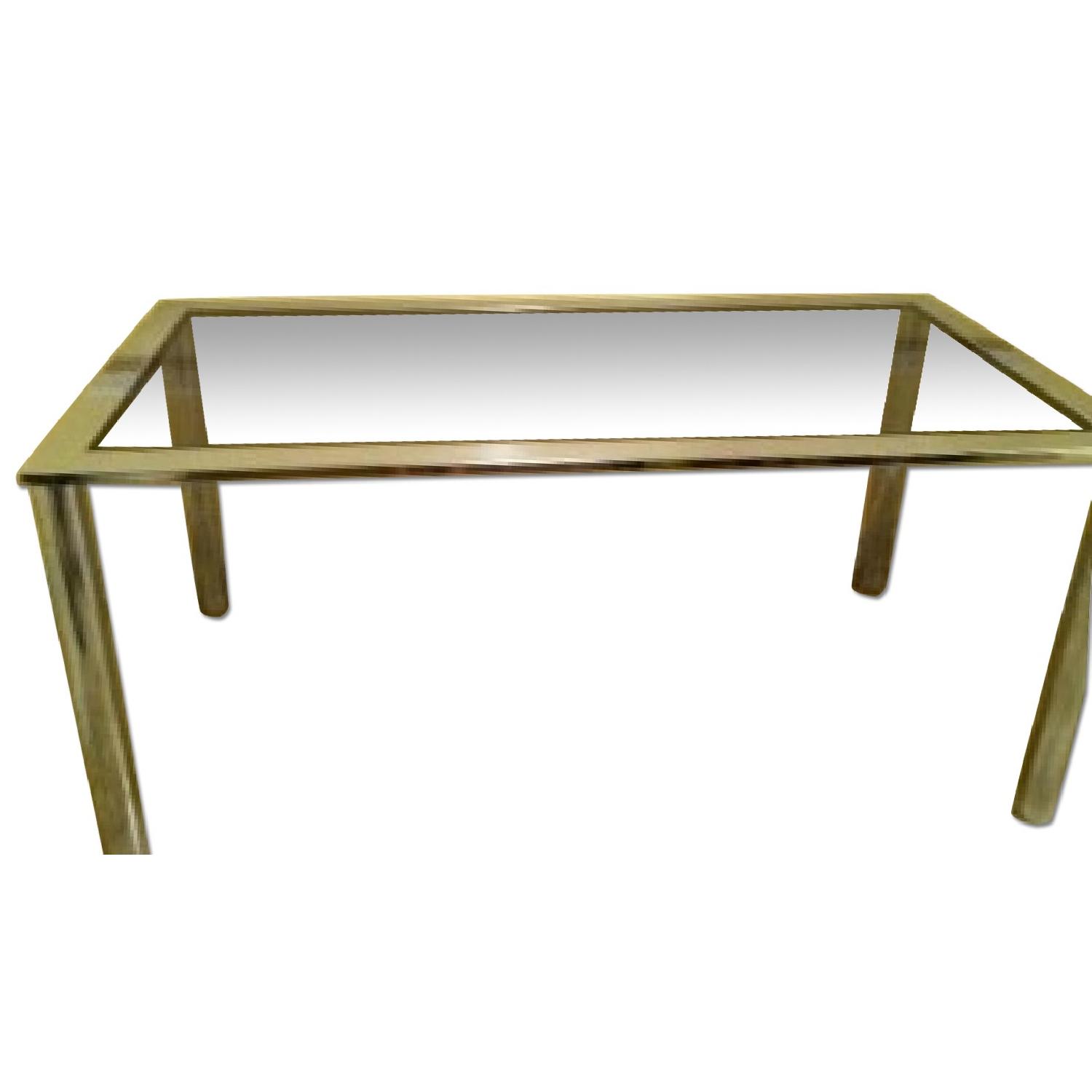Bloomingdale's Glass Dining Table AptDeco