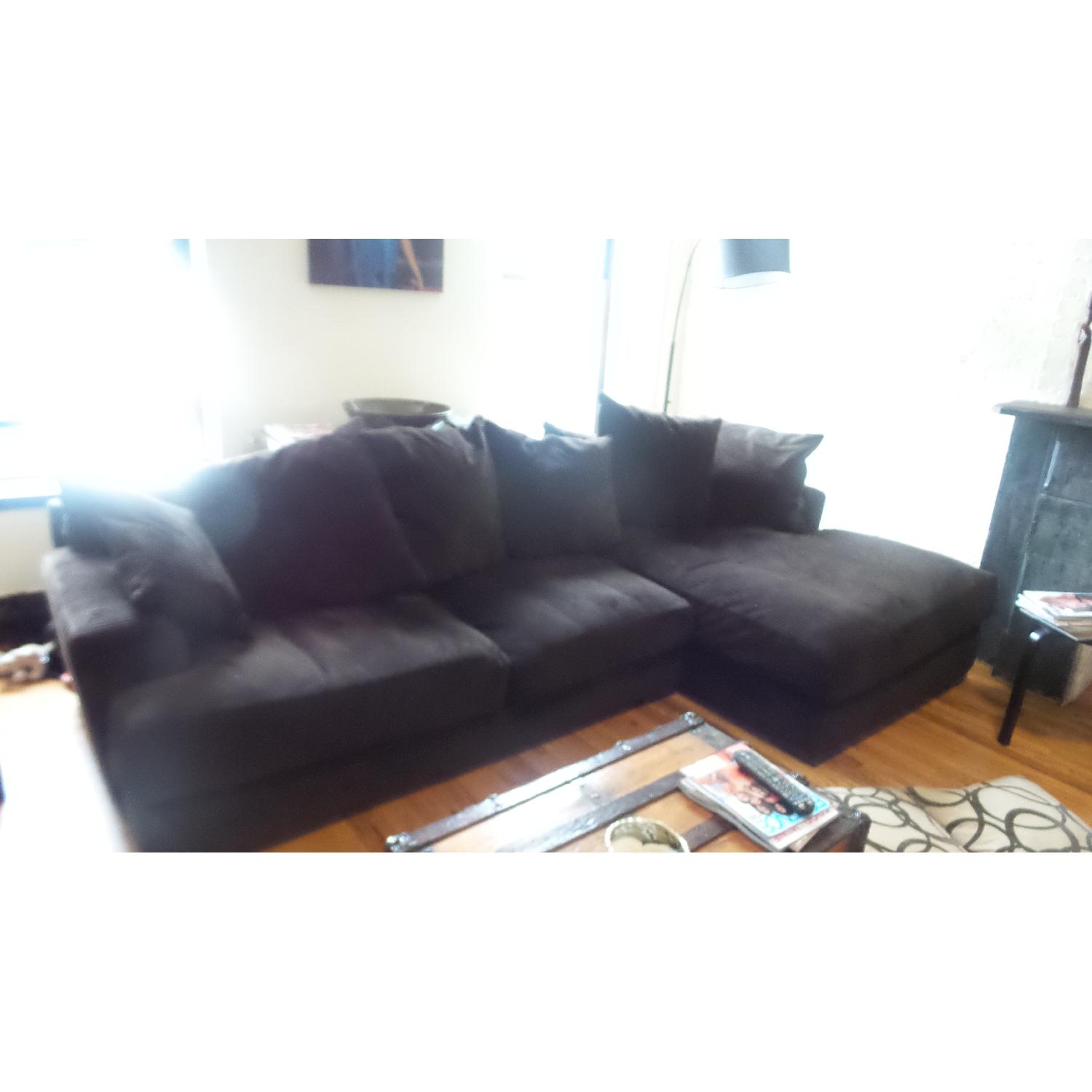 Z Gallerie Chocolate Brown Sectional Sofa - image-2