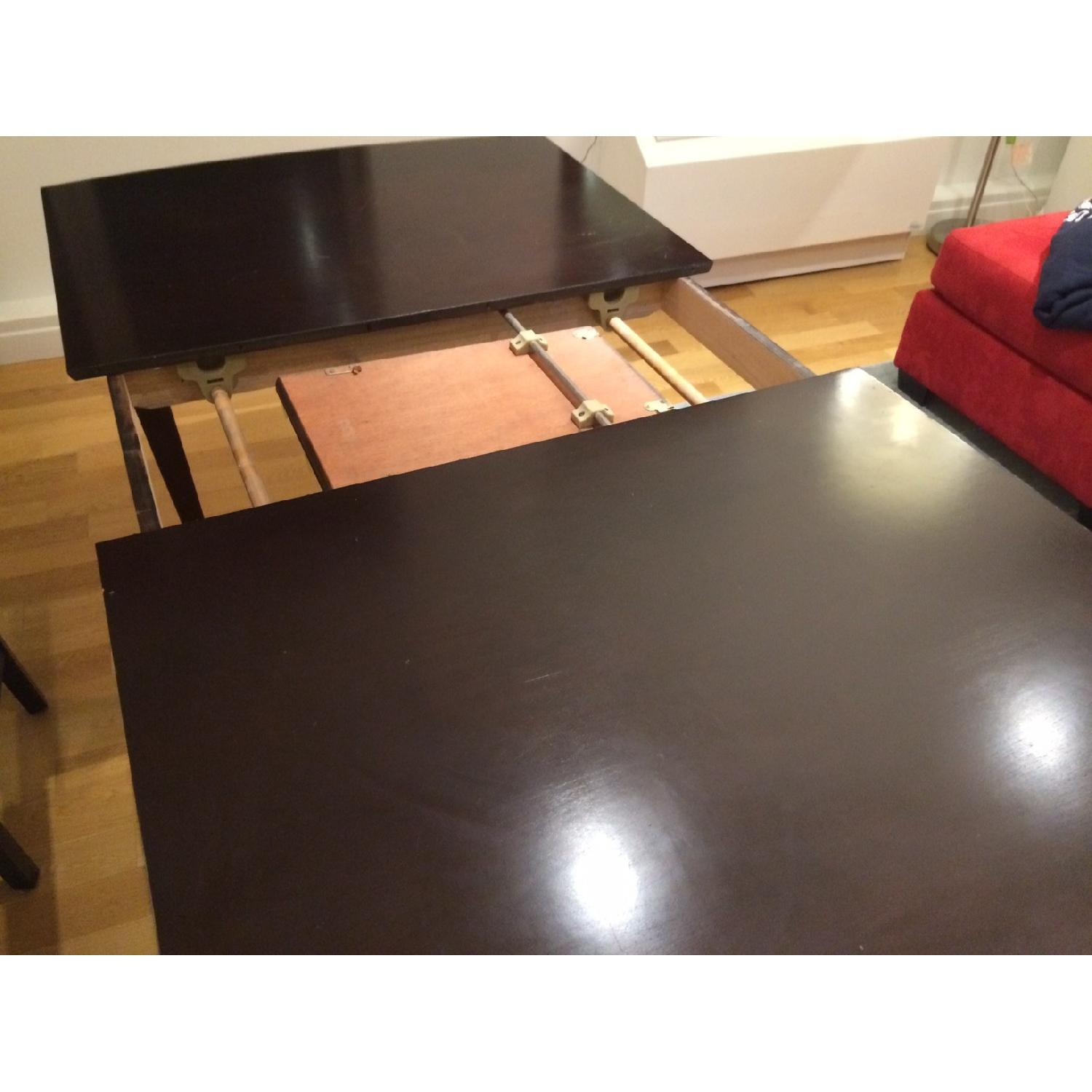 Extendable Dark Brown Dining Table - image-3