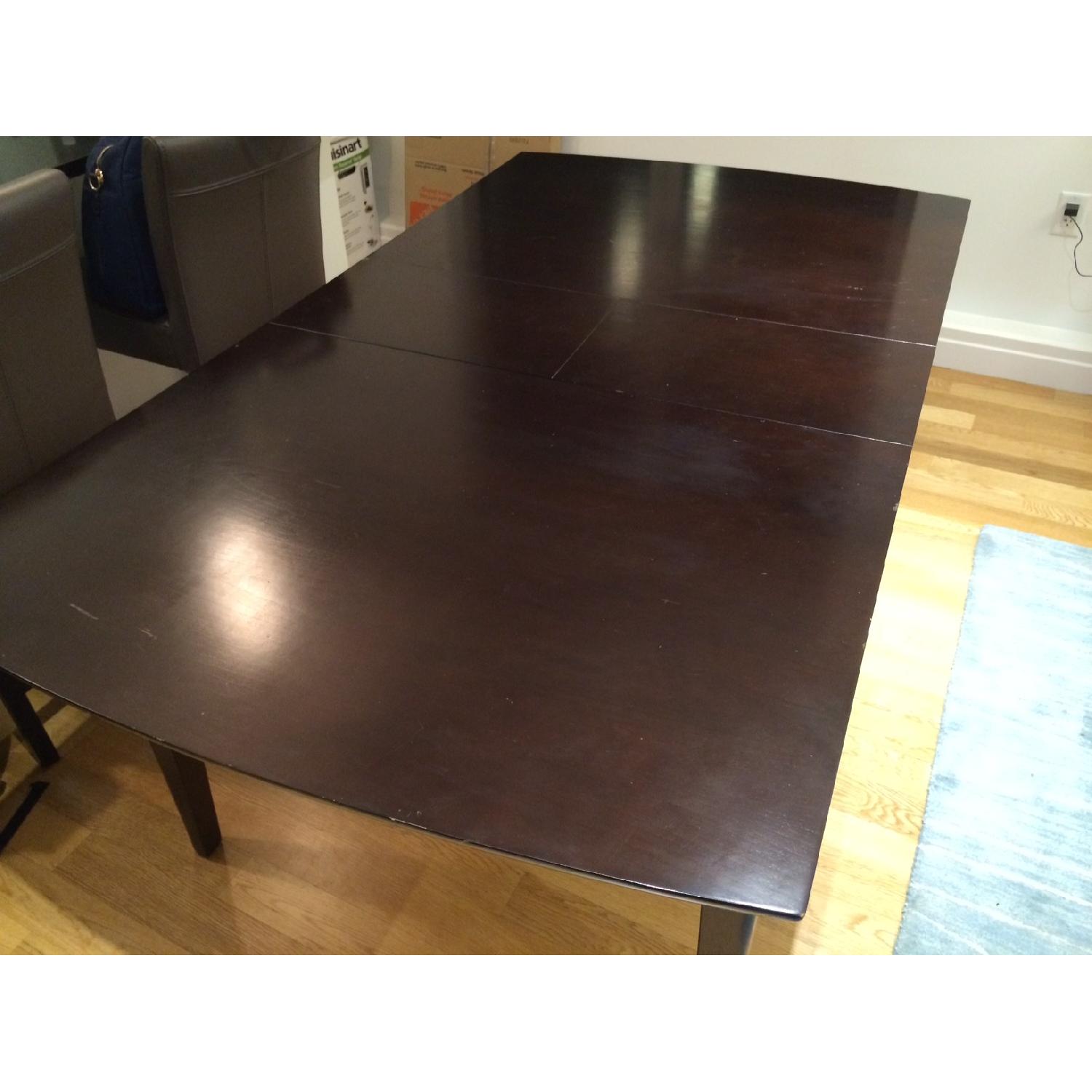 Extendable Dark Brown Dining Table - image-5