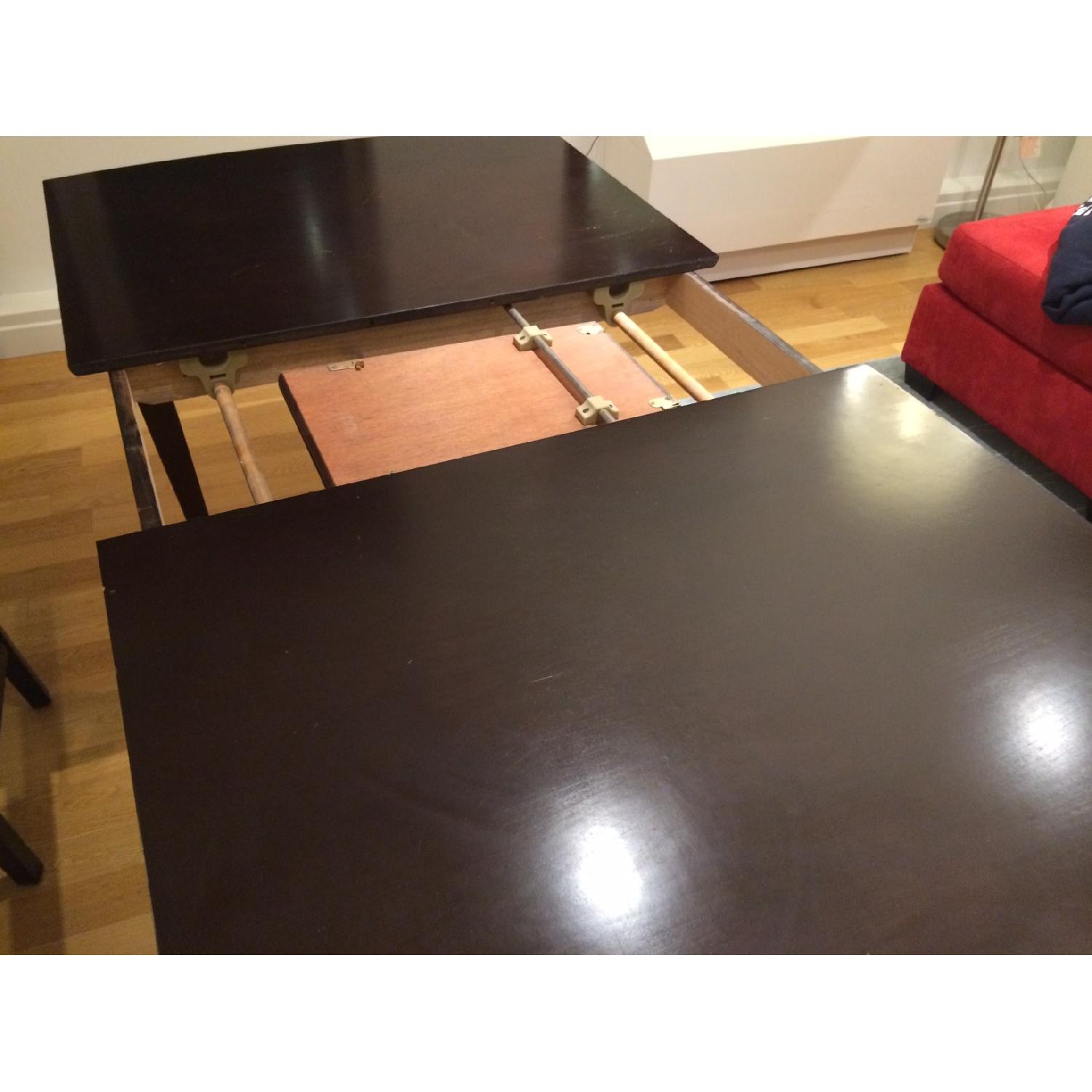 Extendable Dark Brown Dining Table - image-7