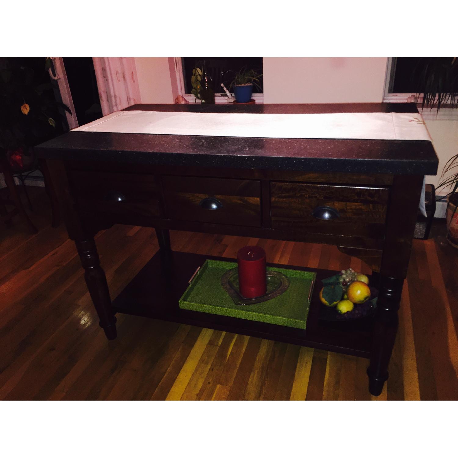 Crate & Barrel Stone Top Table - image-2