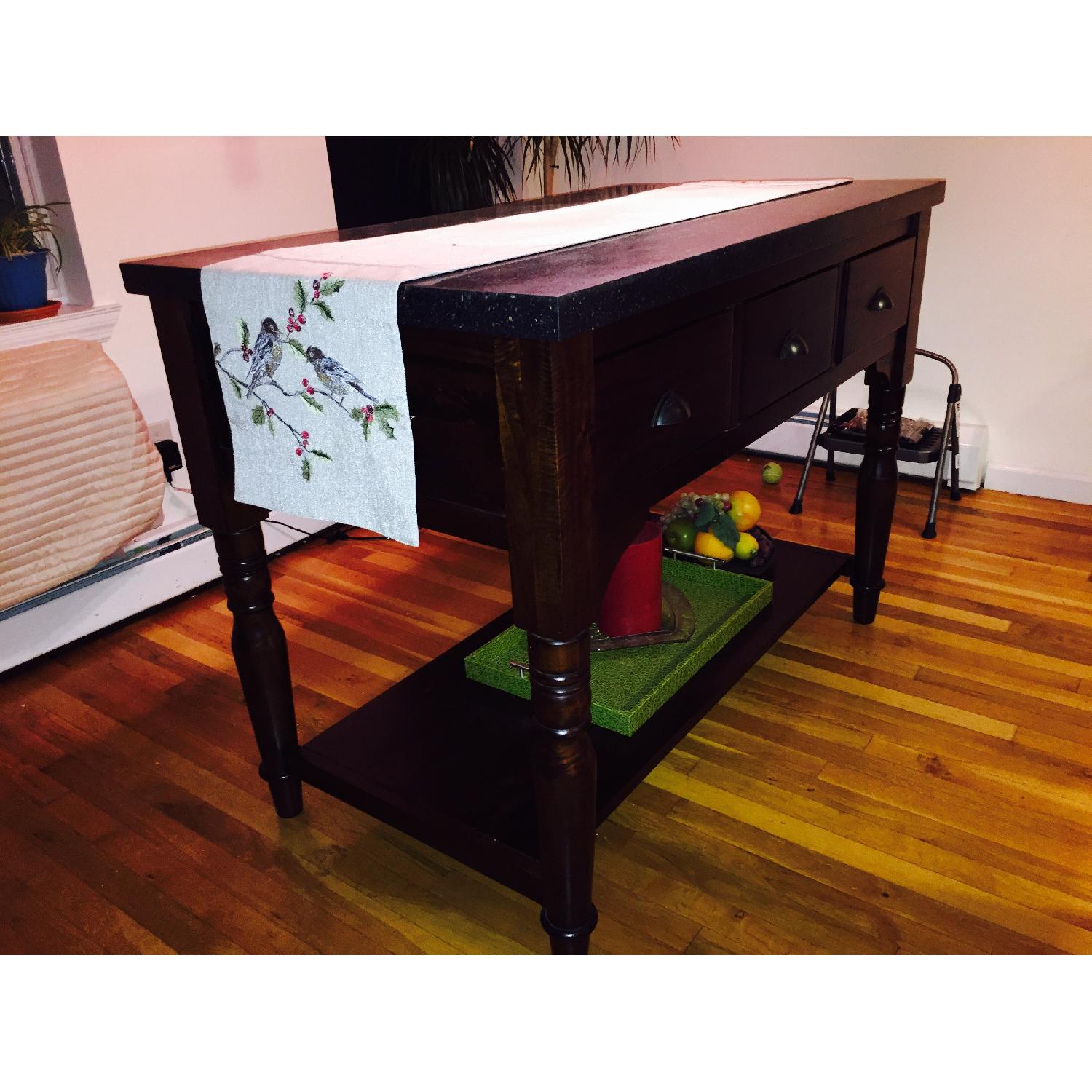 Crate & Barrel Stone Top Table - image-3