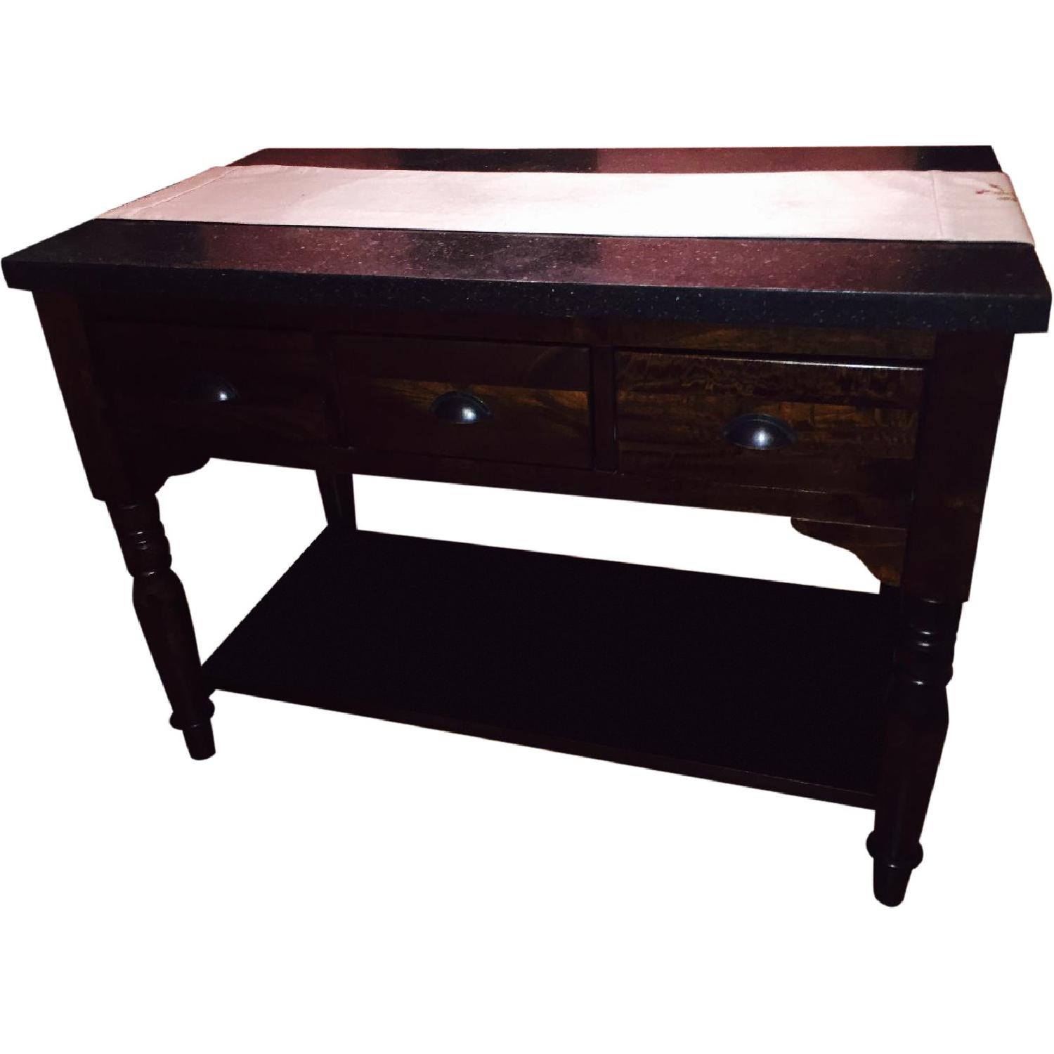 Crate & Barrel Stone Top Table - image-0