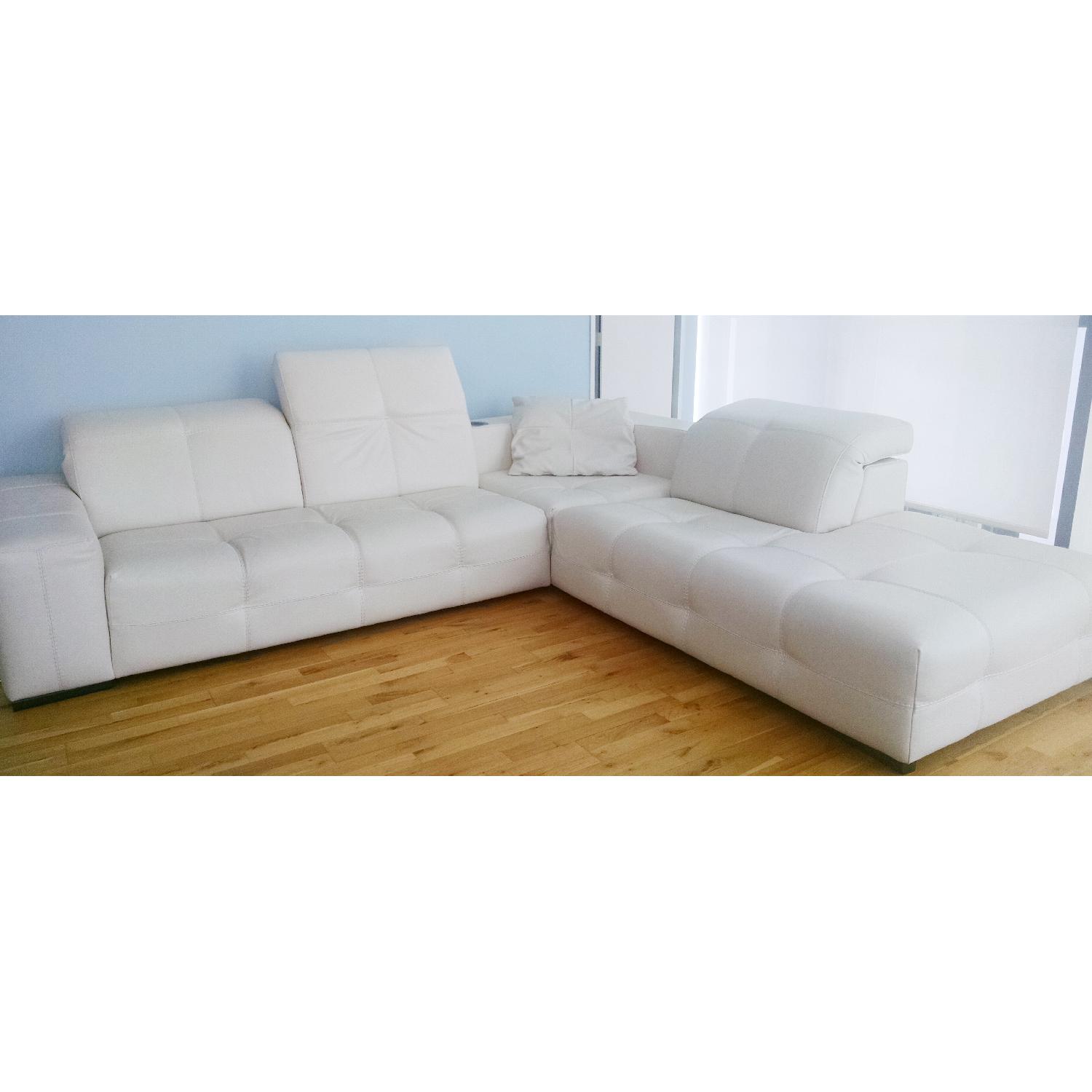 Natuzzi Italian Leather Sectional Sofa - image-2