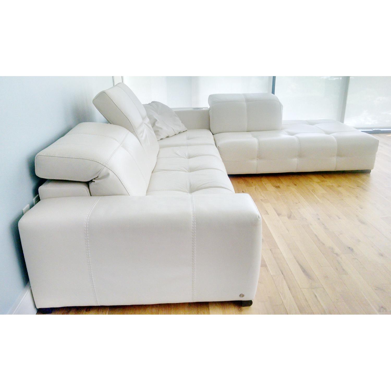 Natuzzi Italian Leather Sectional Sofa - image-4