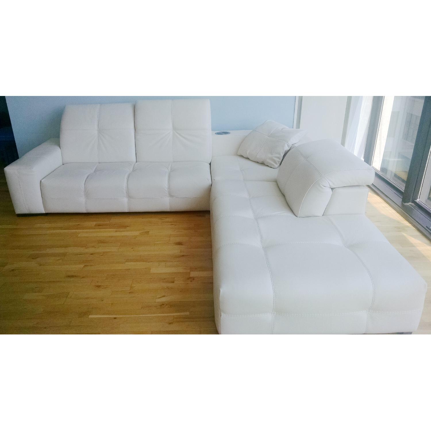 Natuzzi Italian Leather Sectional Sofa - image-5