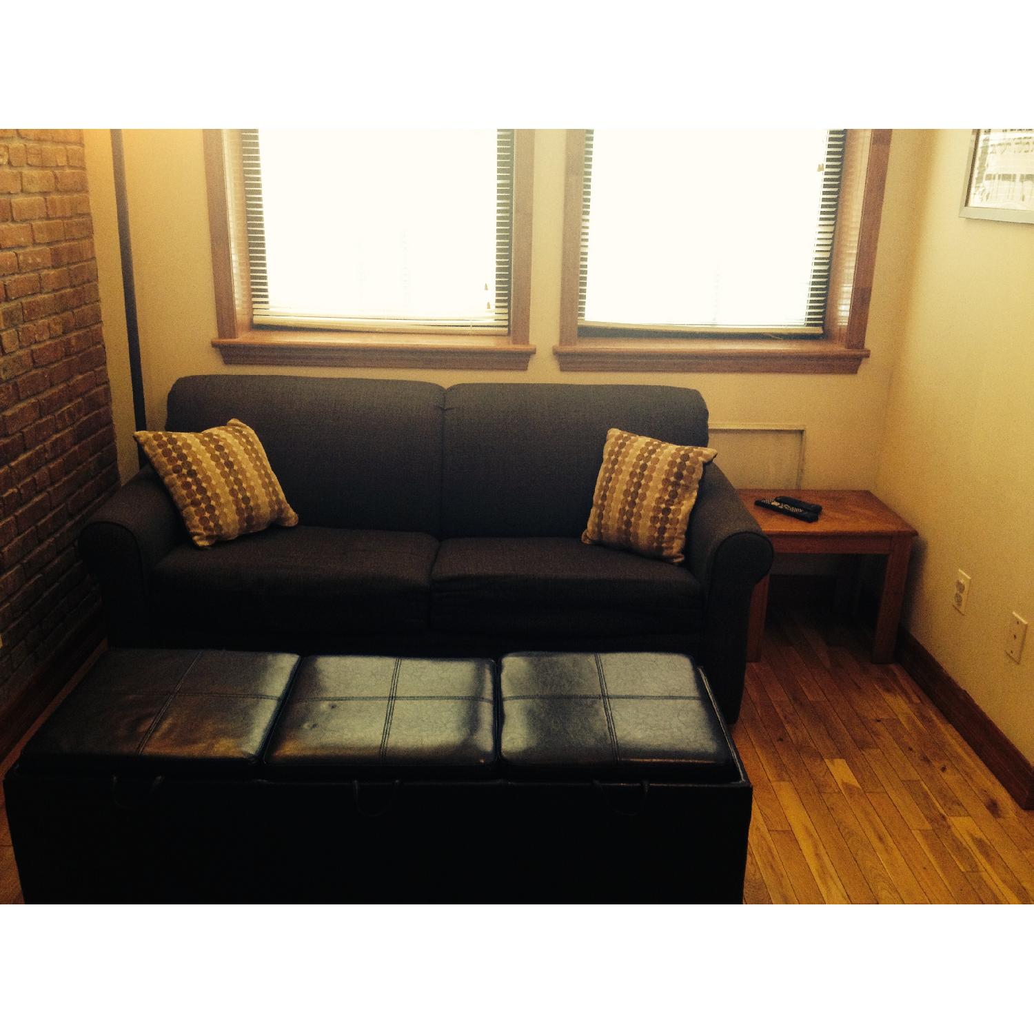 Raymour & Flanigan Olive Loveseat - image-1
