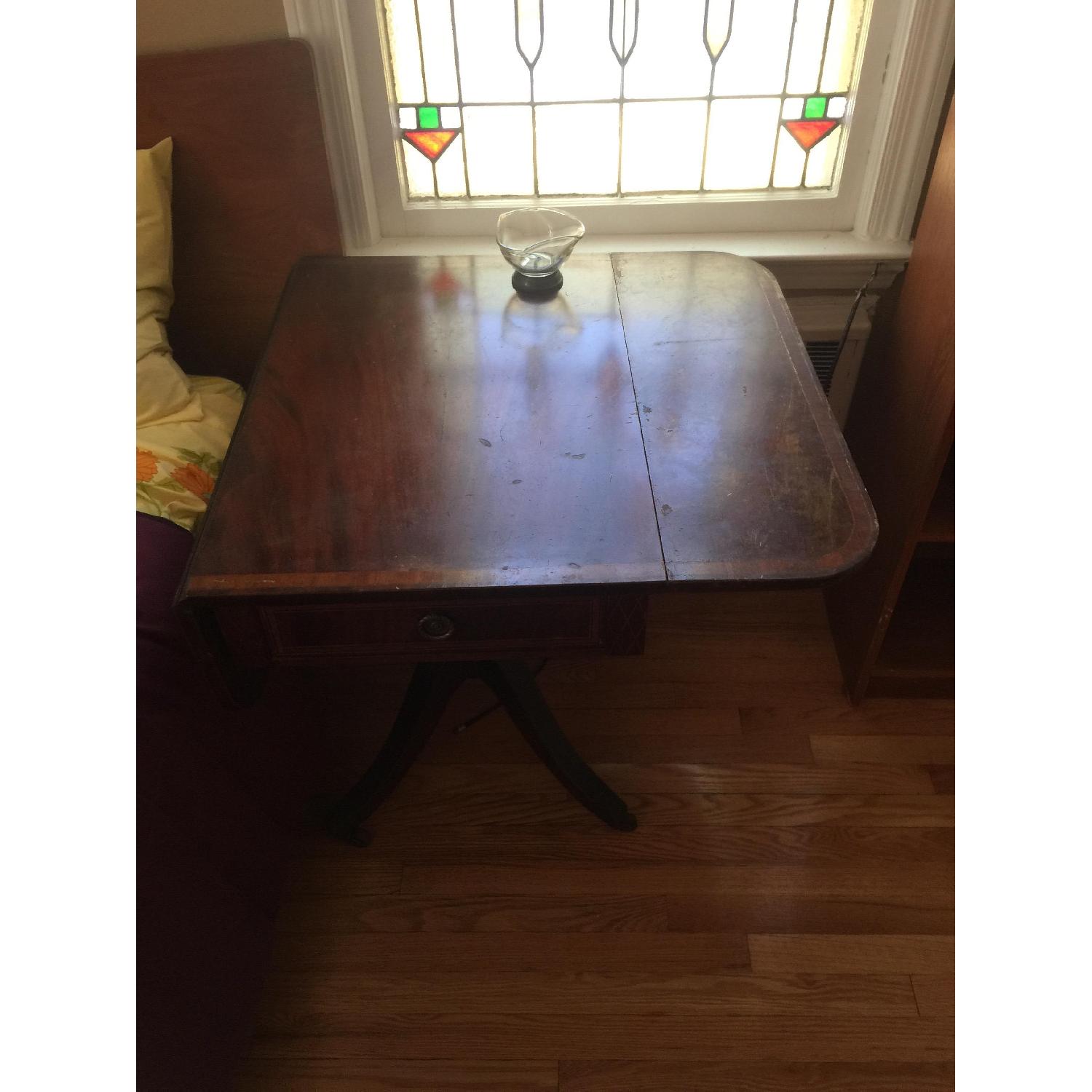 Antique Drop Leaf Mid Century Side Tables - Pair - AptDeco