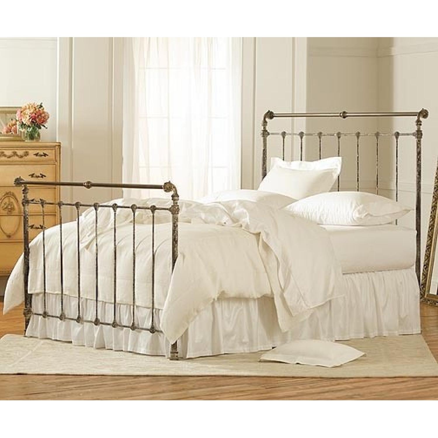 Charles P. Rogers Iron & Brass Sleigh Bed inVintage White - image-1