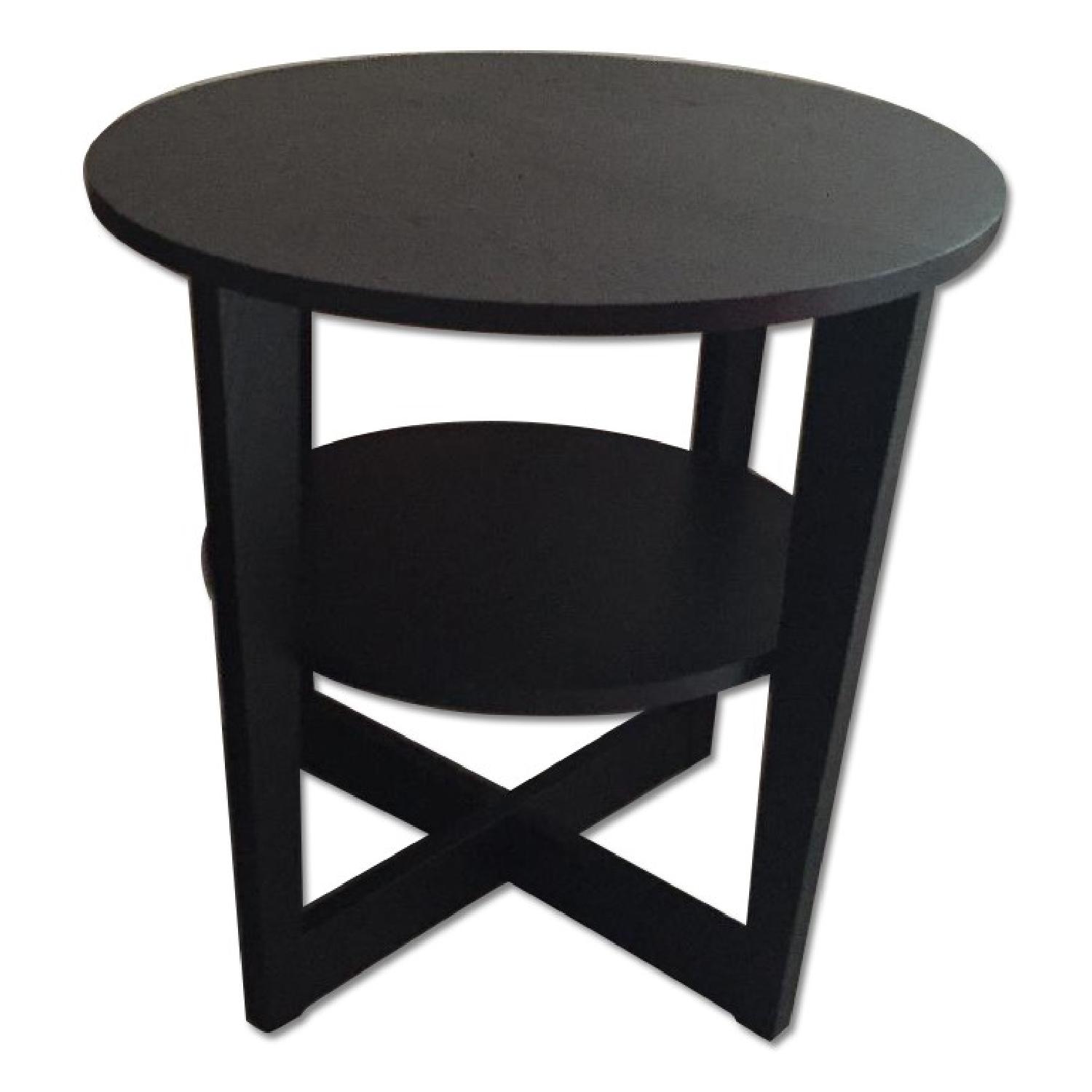 Ikea Vejmon BlackBrown Side Tables AptDeco