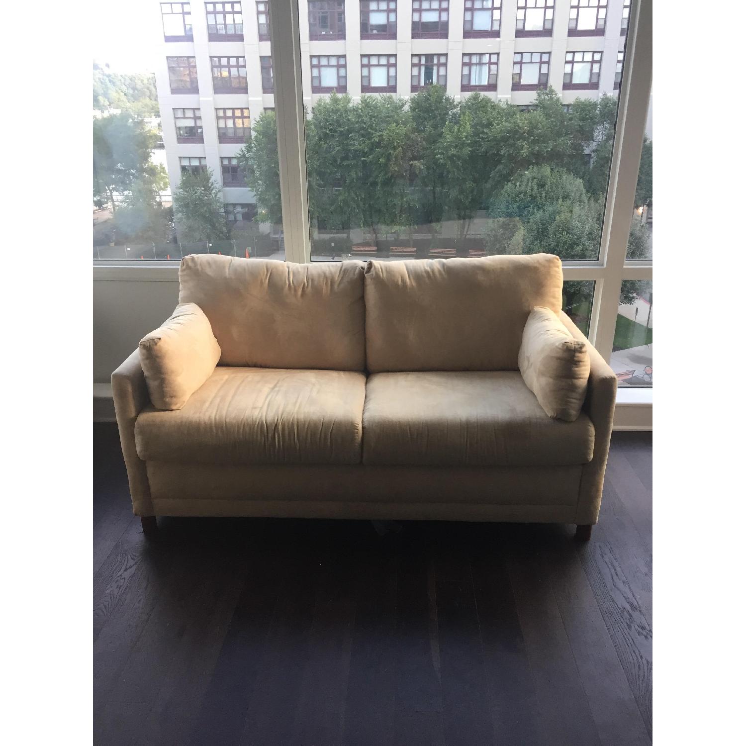 Raymour & Flanigan Beige Sleeper Sofa - image-1